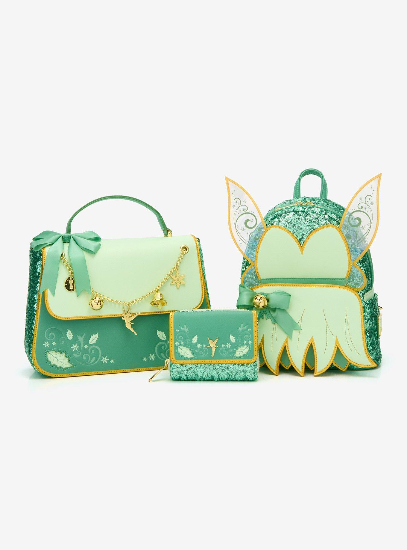 Loungefly Disney Tinker Bell Holiday Sequined Crossbody Bag, , alternate