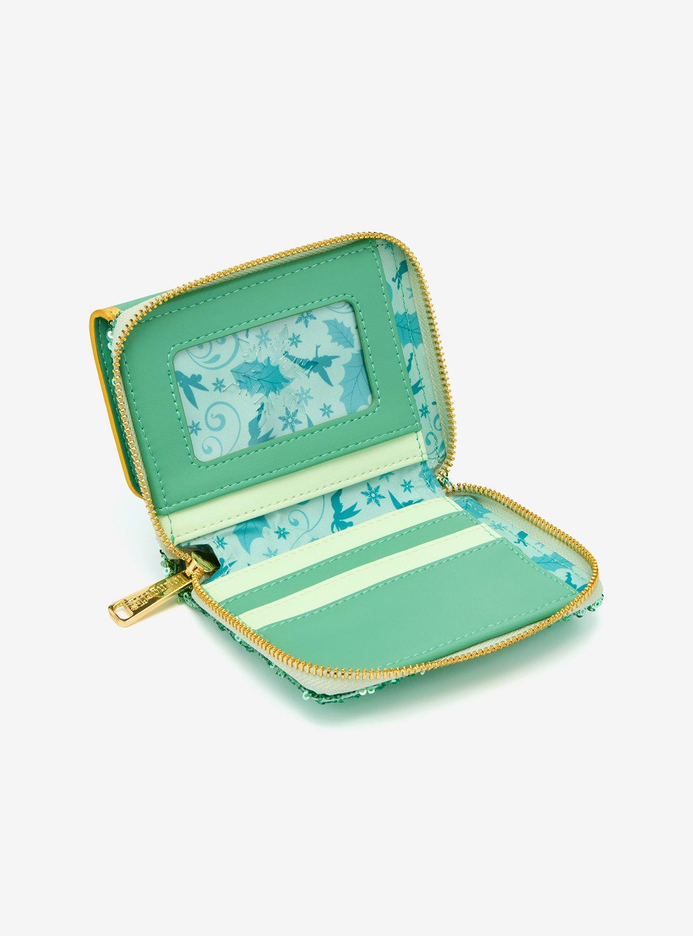 Loungefly Disney Tinker Bell Holiday Sequined Mini Zipper Wallet, , alternate