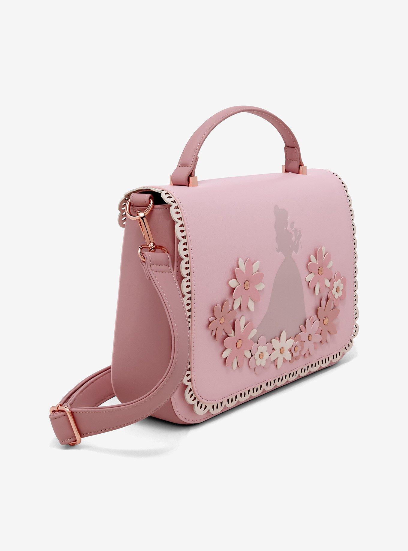Loungefly Disney Princess Belle Pink Floral Crossbody Bag, , hi-res