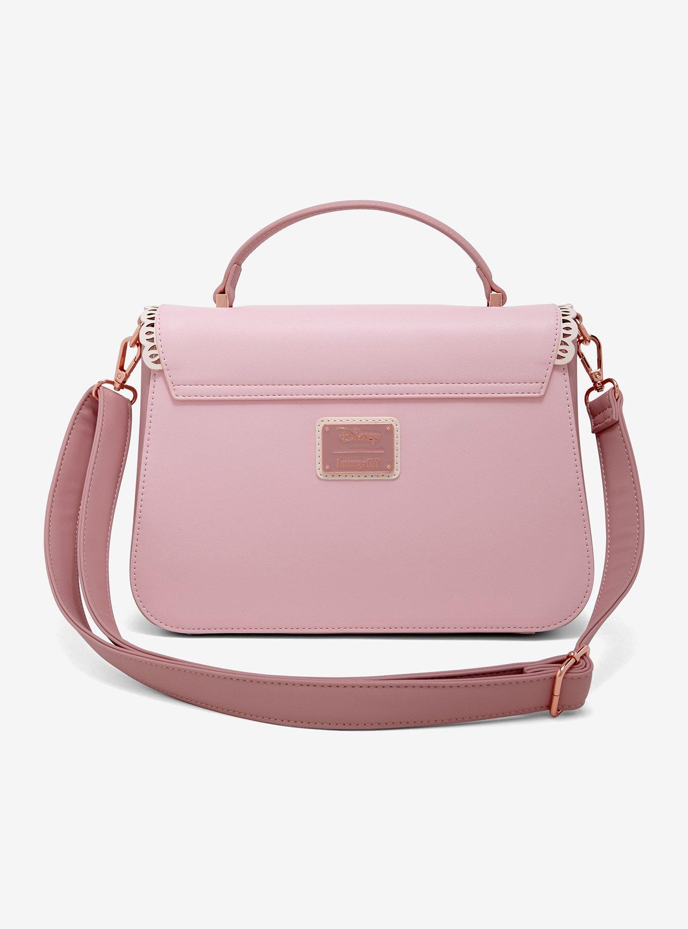 Loungefly Disney Princess Belle Pink Floral Crossbody Bag, , alternate