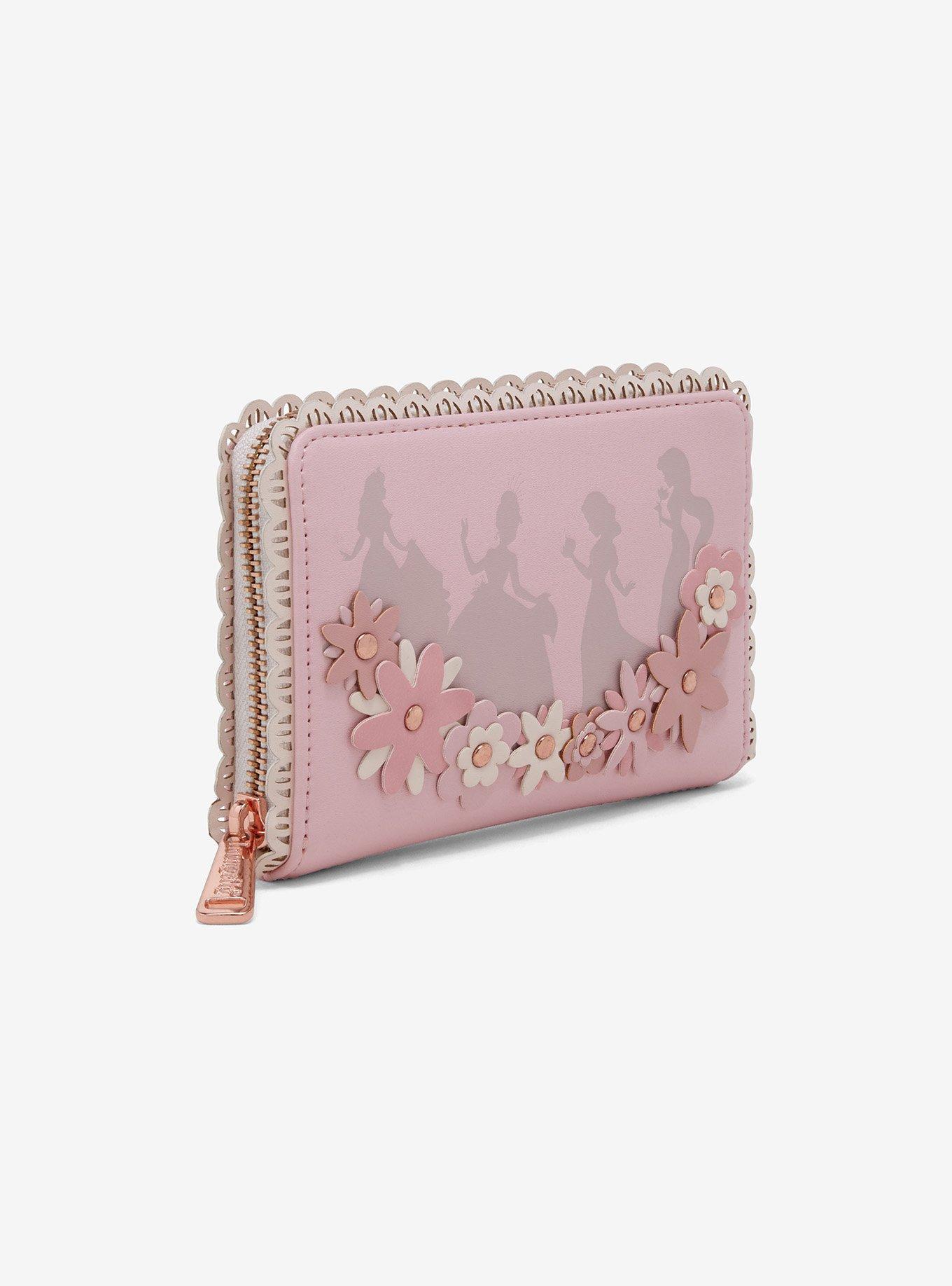 Loungefly Disney Princess Pink Floral Mini Zipper Wallet, , hi-res