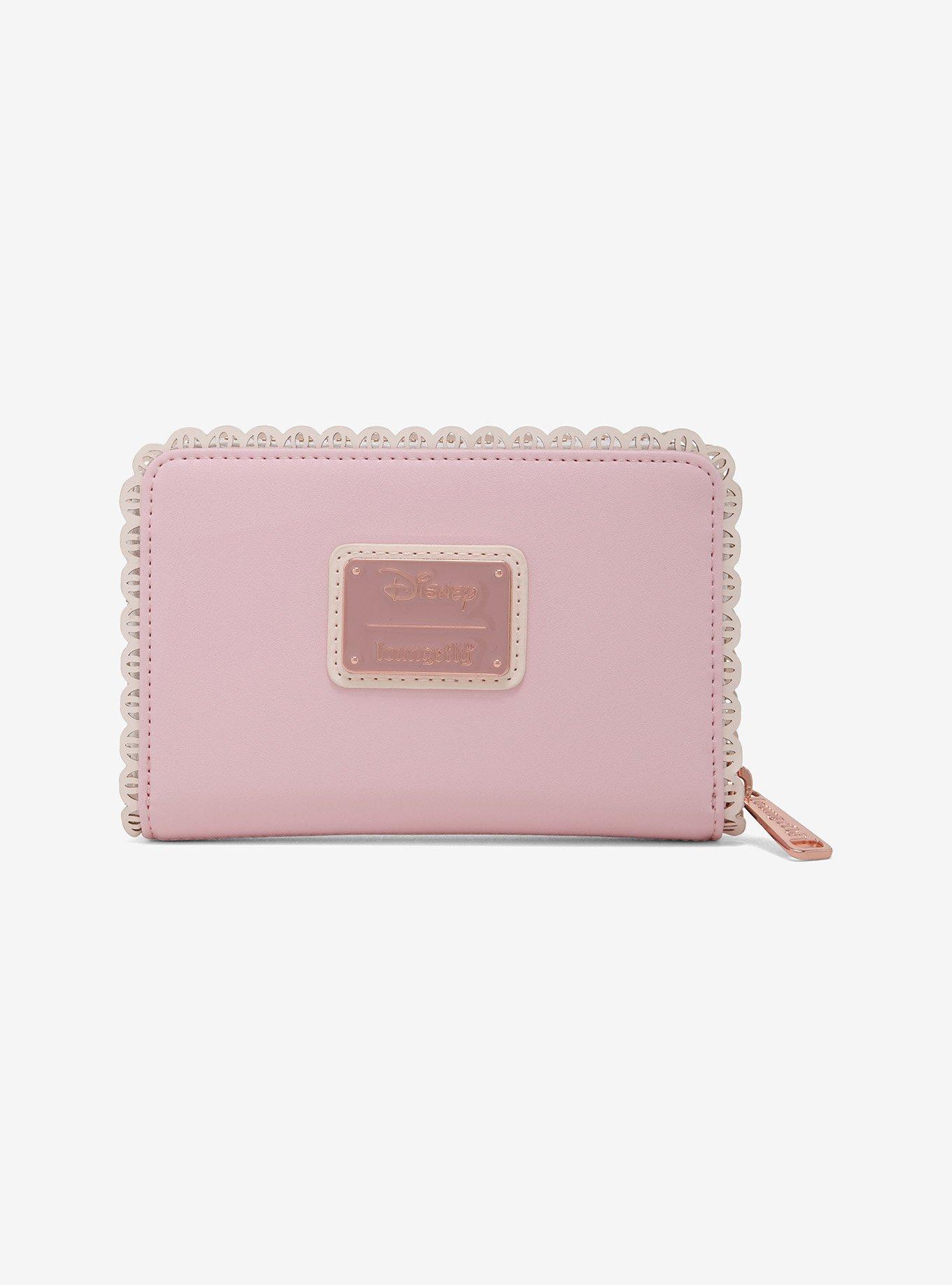 Loungefly Disney Princess Pink Floral Mini Zipper Wallet, , alternate