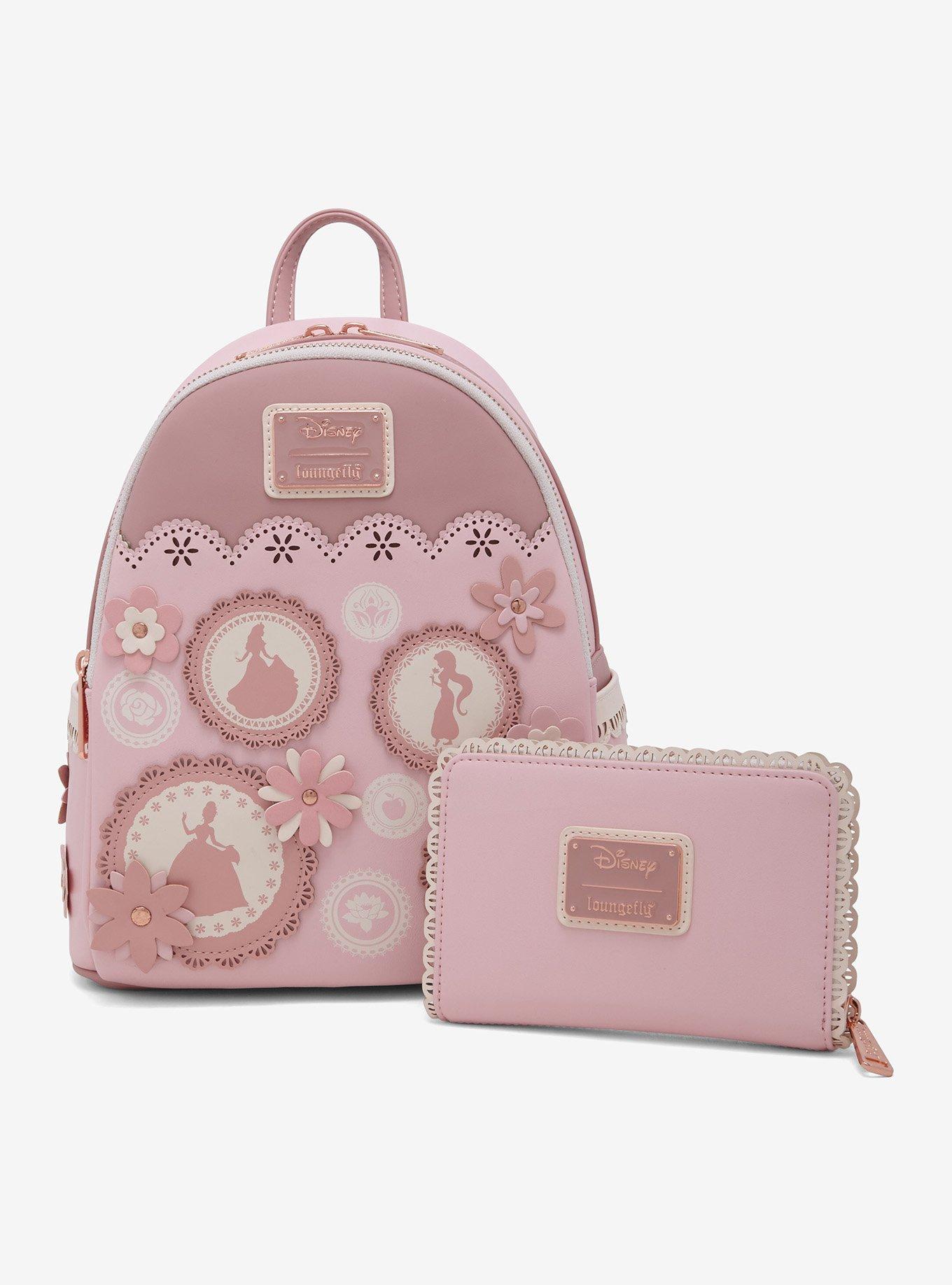 Loungefly Disney Princess Pink Floral Mini Zipper Wallet, , alternate