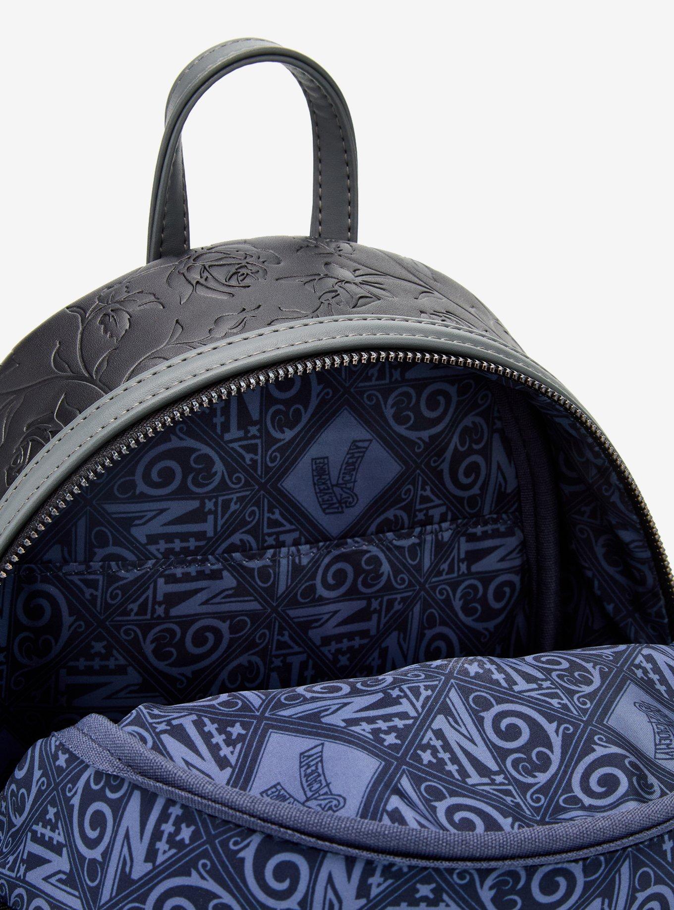 Loungefly Wednesday Black Rose Heart Mini Backpack, , alternate