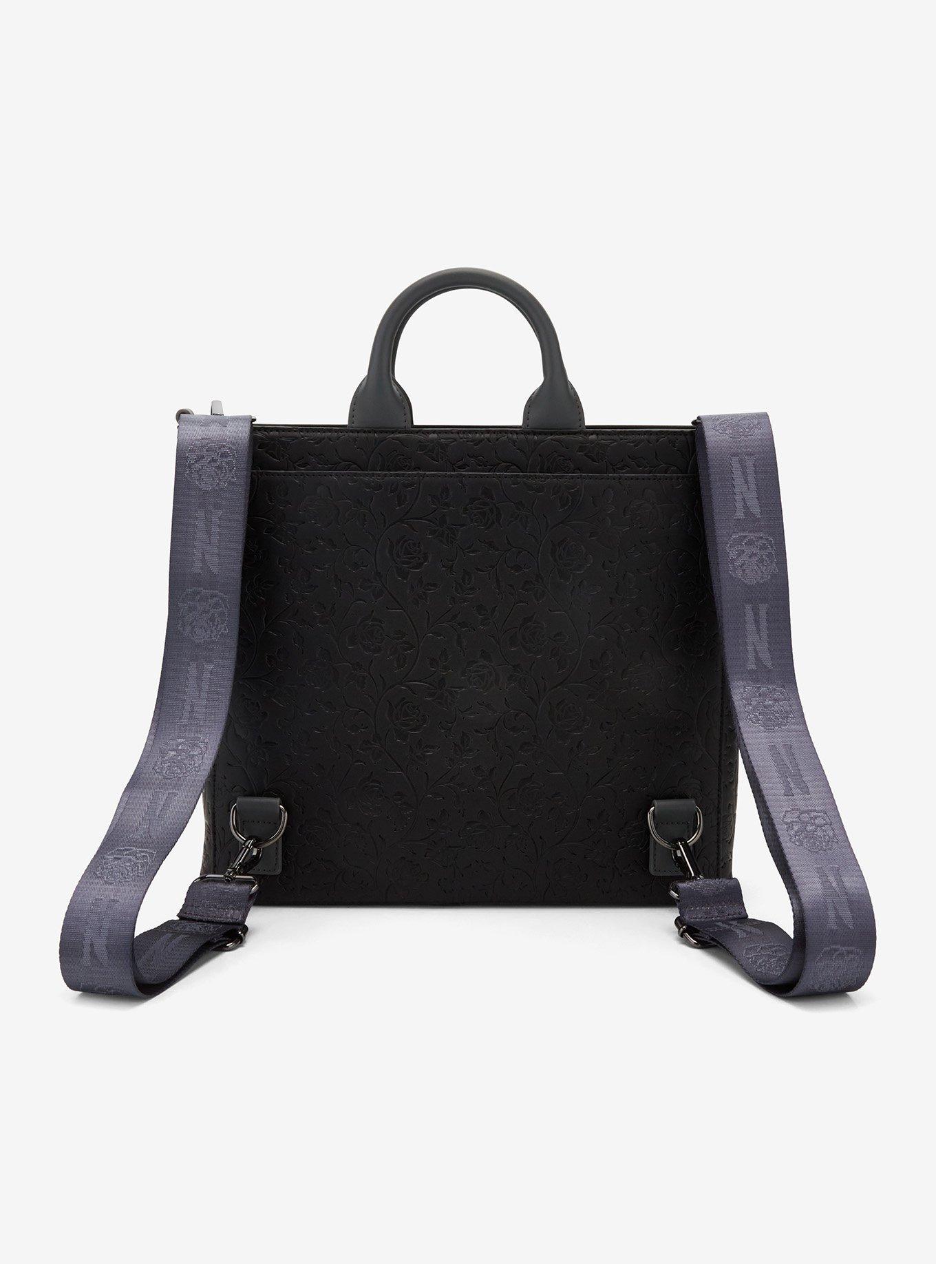 Loungefly Wednesday Black Rose Convertible Tote Bag - Thumbnail 2