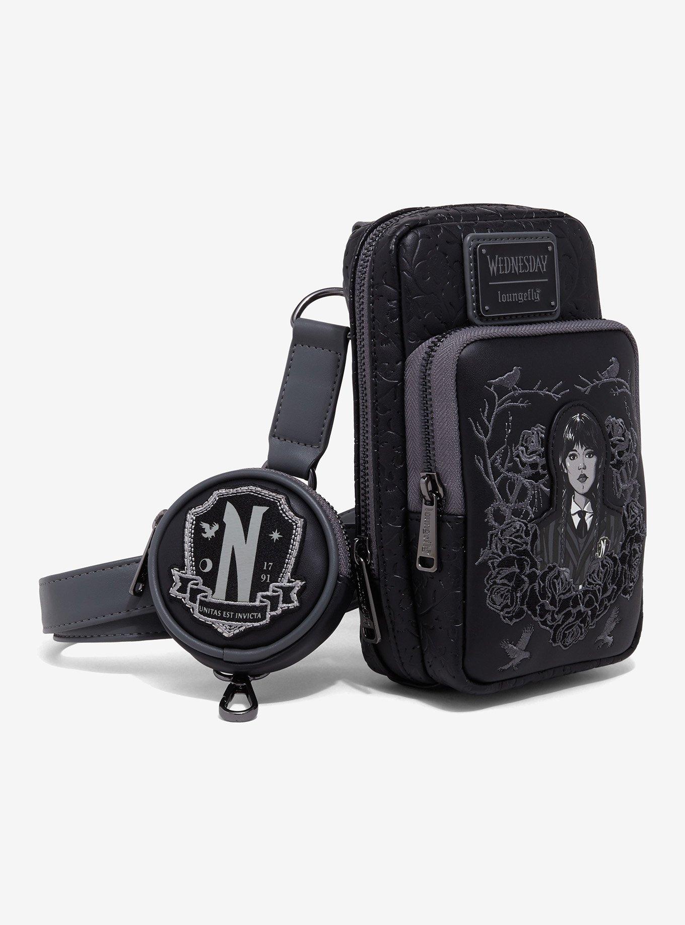 Loungefly Wednesday Black Rose Mini Crossbody Bag, , hi-res