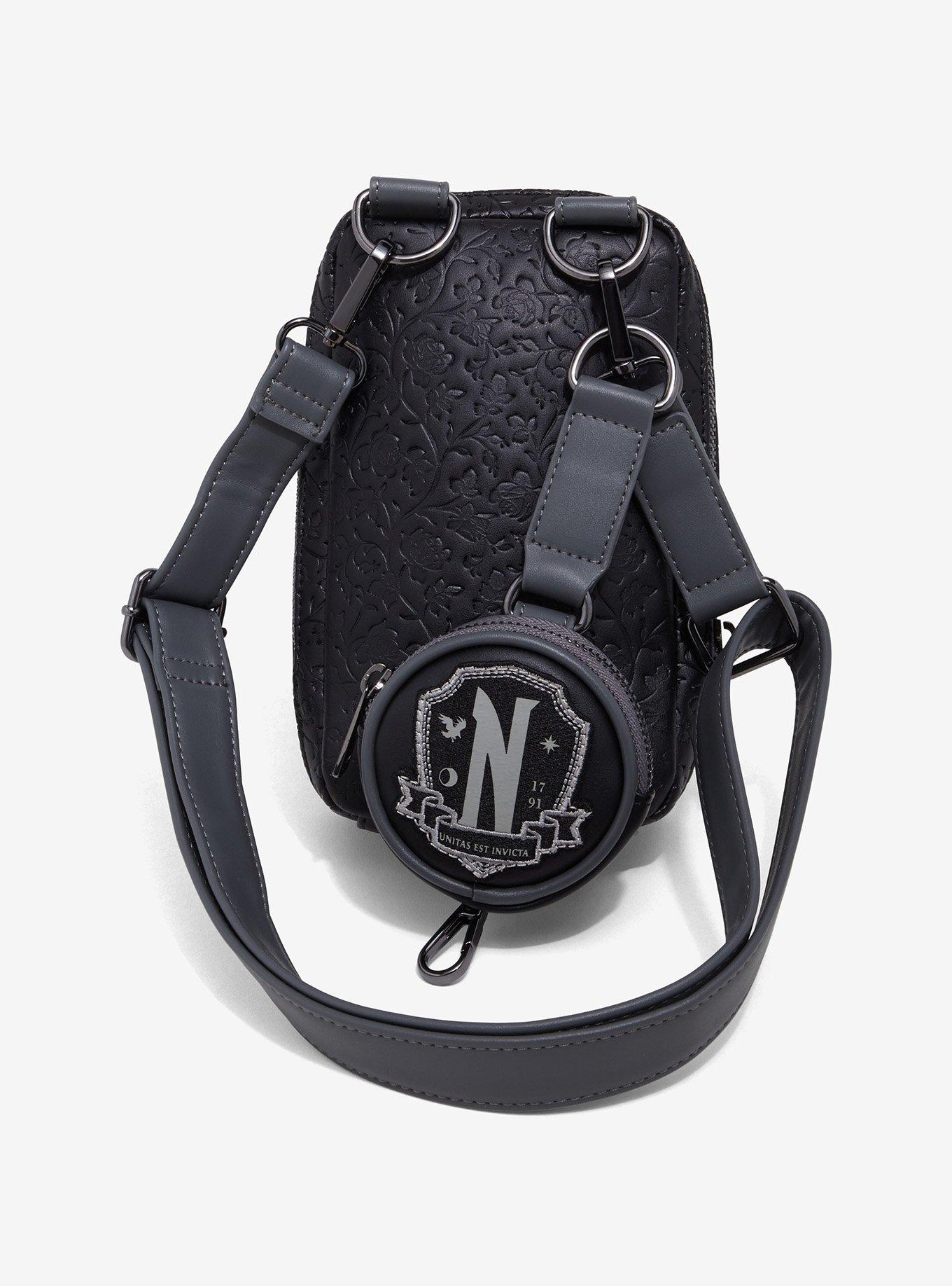Loungefly Wednesday Black Rose Mini Crossbody Bag, , alternate