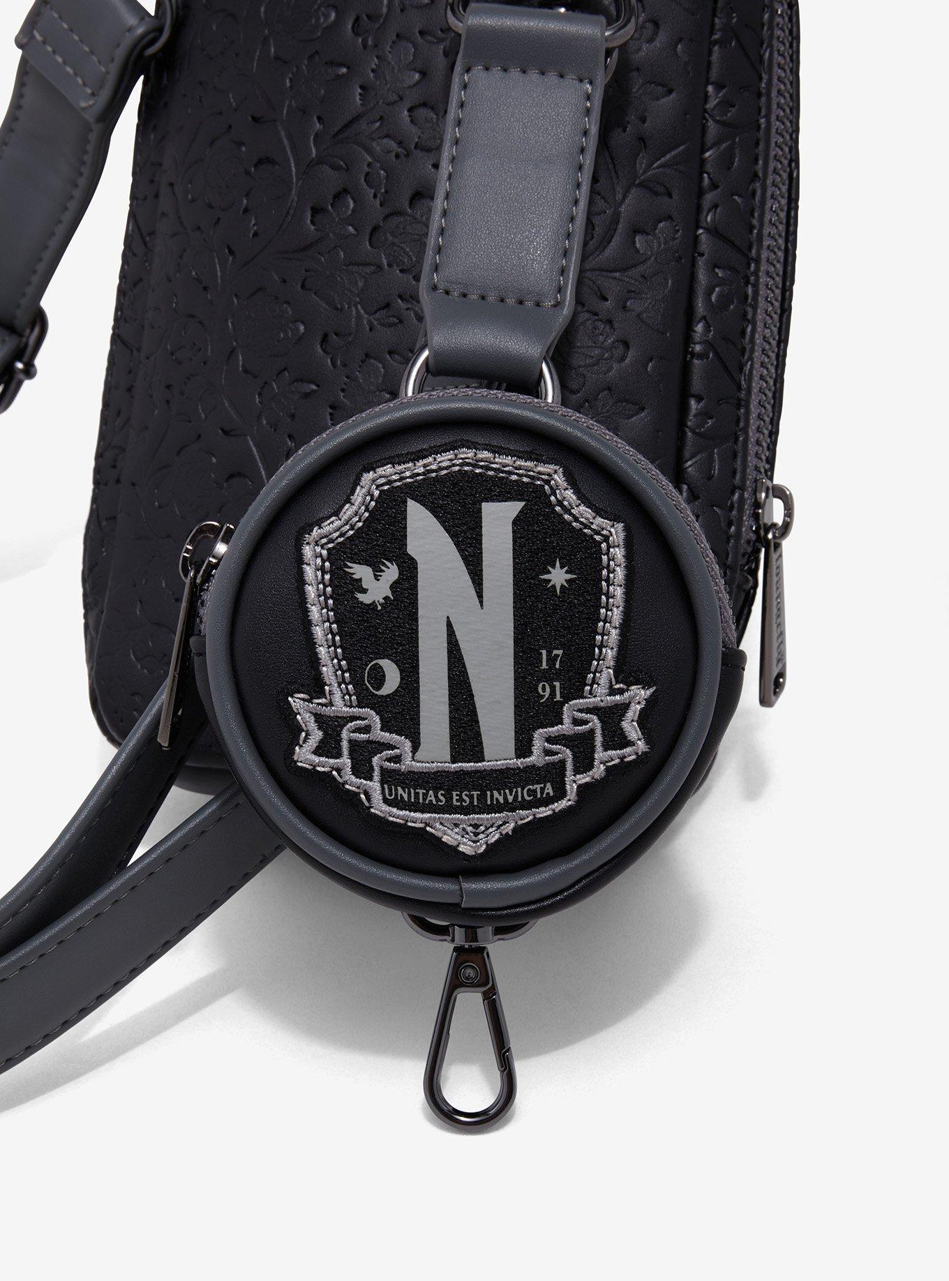 Loungefly Wednesday Black Rose Mini Crossbody Bag, , alternate