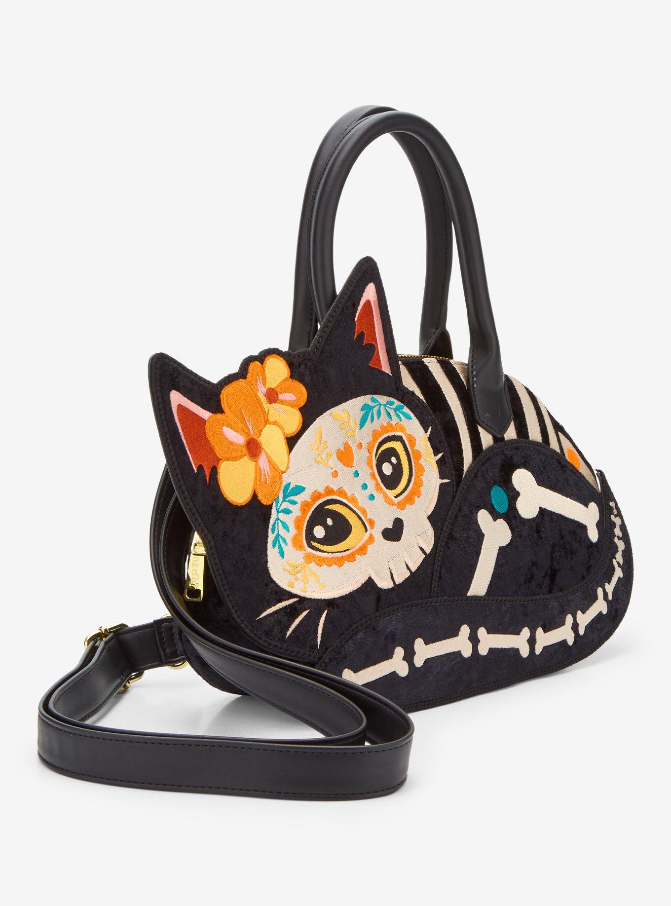 Loungefly Día De Los Muertos Cat Figural Crossbody Bag, , hi-res