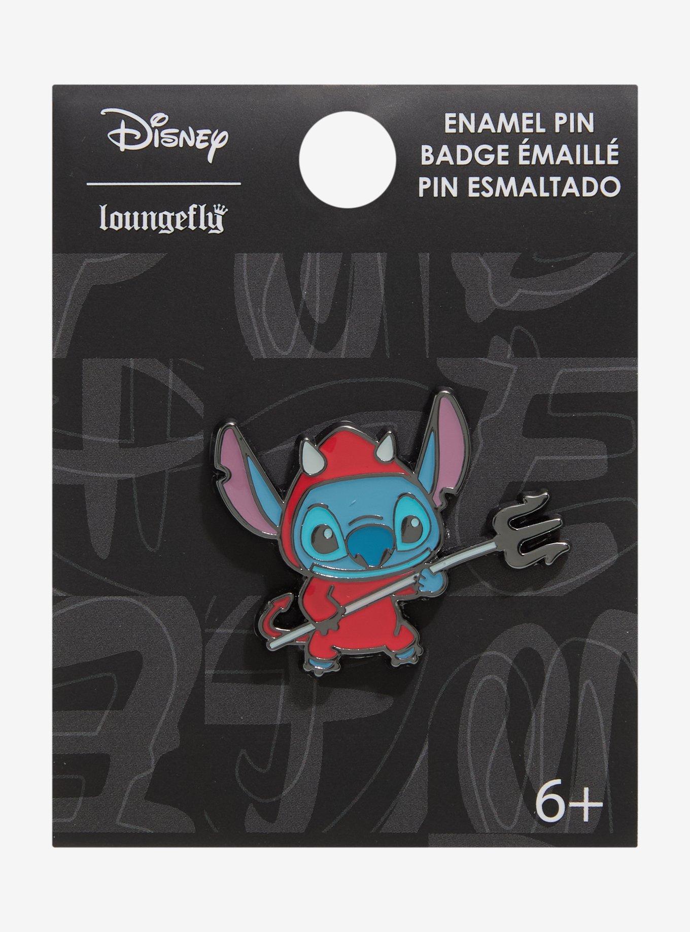Loungefly Disney Stitch Devil Chibi Enamel Pin, , hi-res