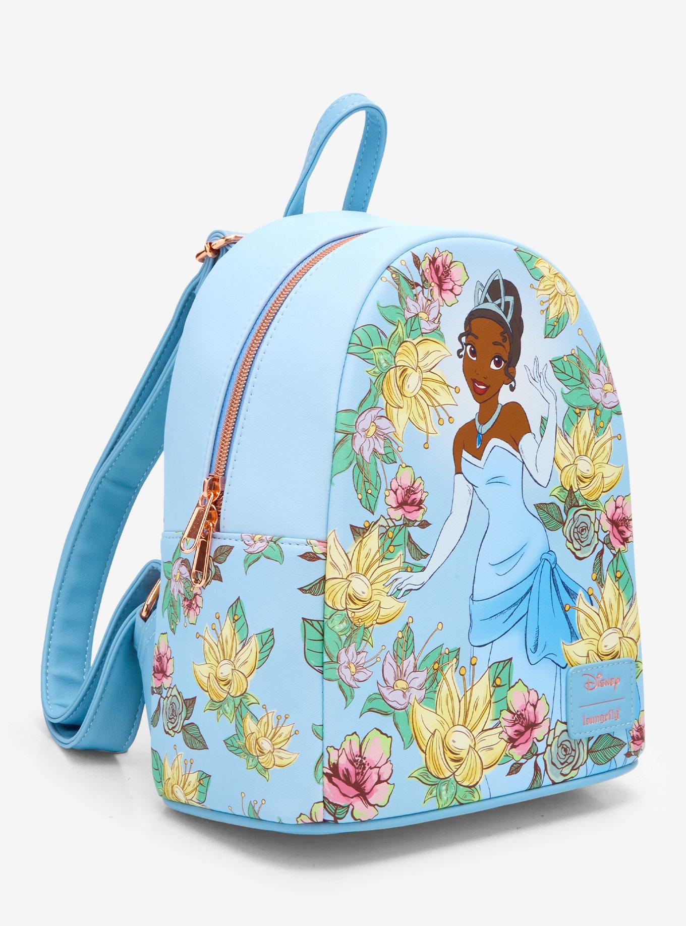 Loungefly Disney The Princess And The Frog Blue Floral Mini Backpack, , hi-res