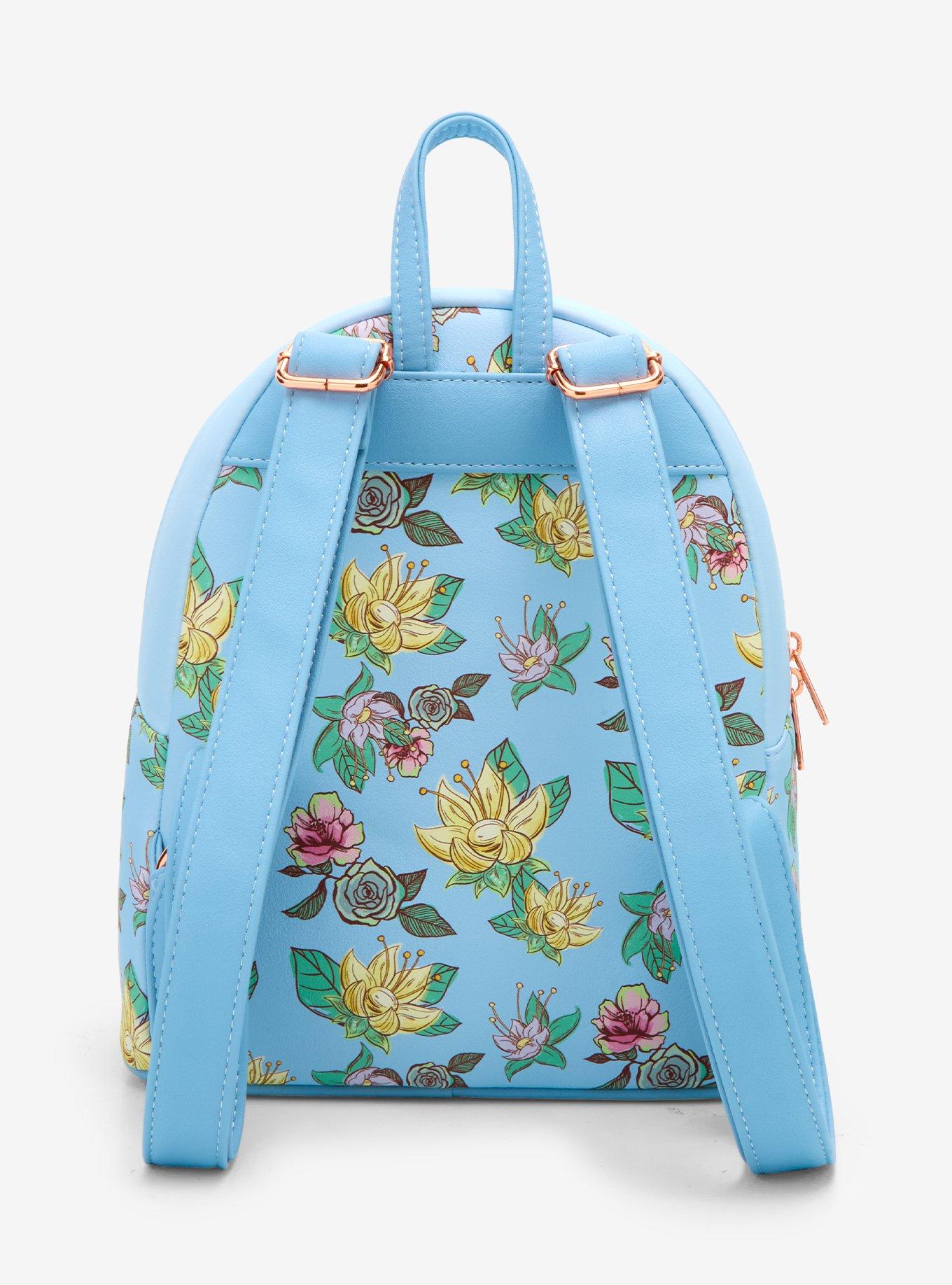Loungefly Disney The Princess And The Frog Blue Floral Mini Backpack, , alternate