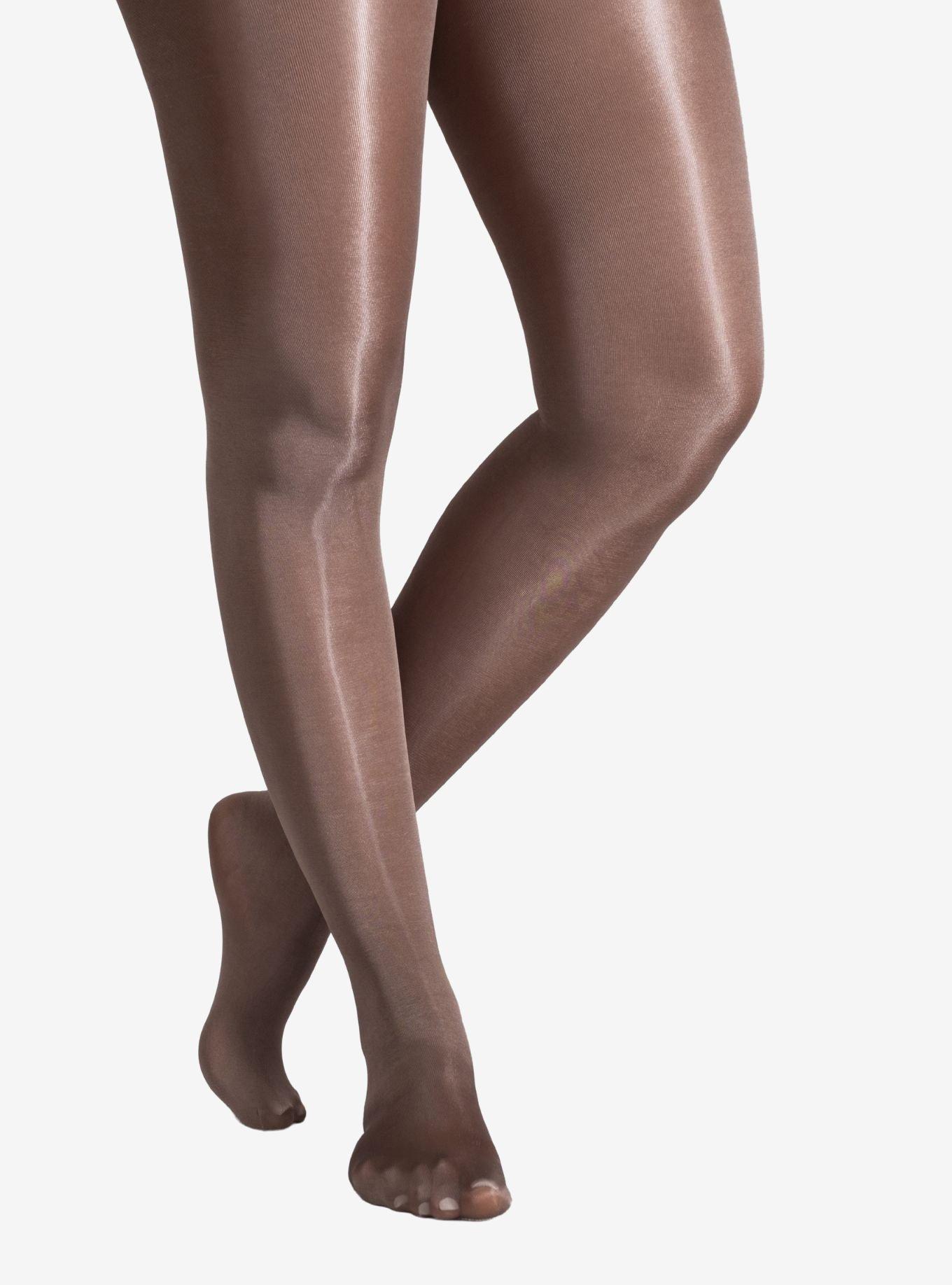LECHERY Cocoa Lustrous Silky Shiny 20 Denier Tights, BROWN, alternate