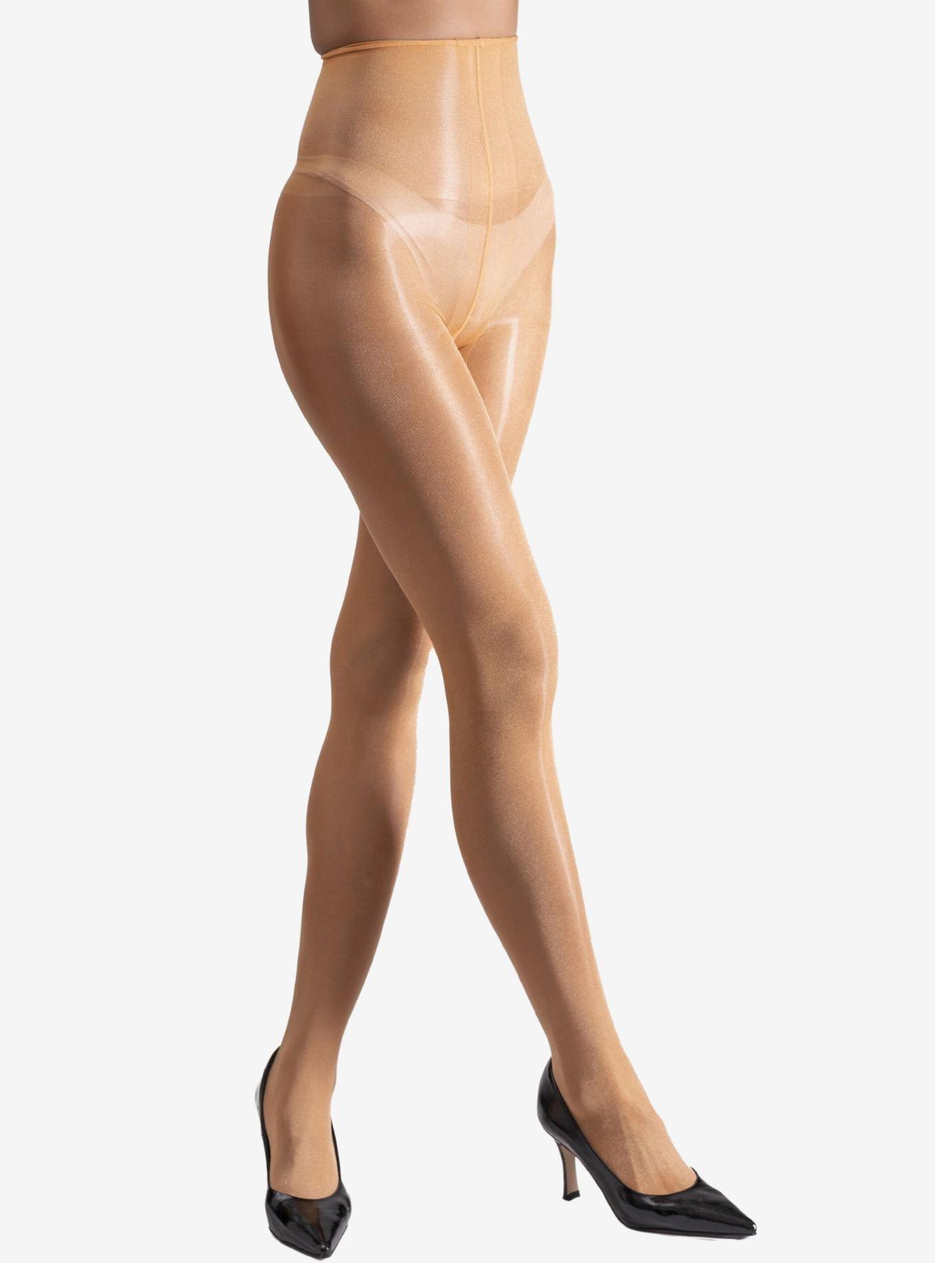 LECHERY Caramel Lustrous Silky Shiny 20 Denier Tights, COPPER, alternate