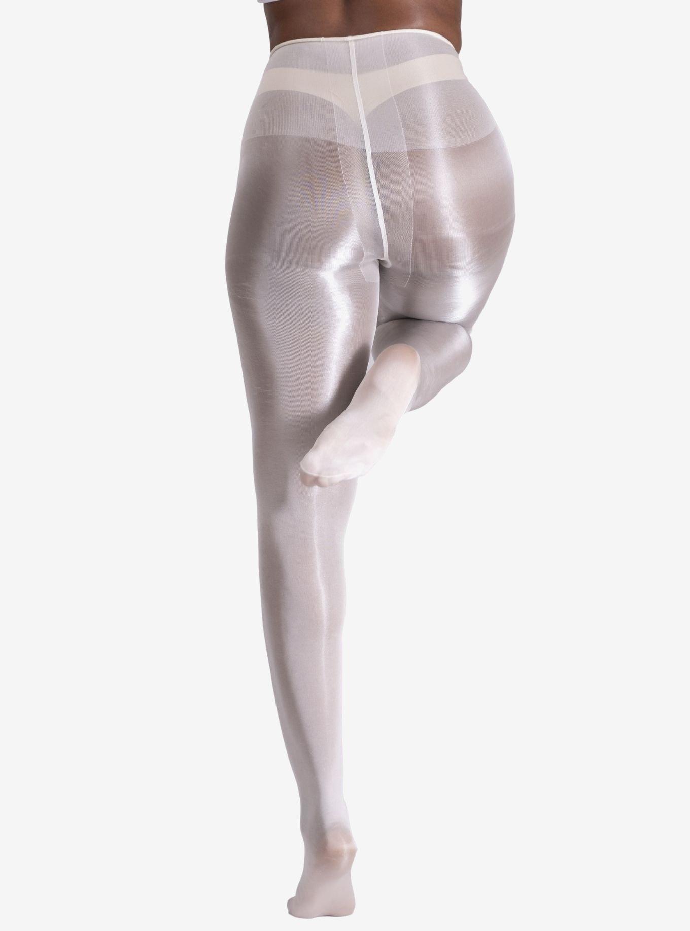 LECHERY White Lustrous Silky Shiny 20 Denier Tights, BRIGHT WHITE, alternate
