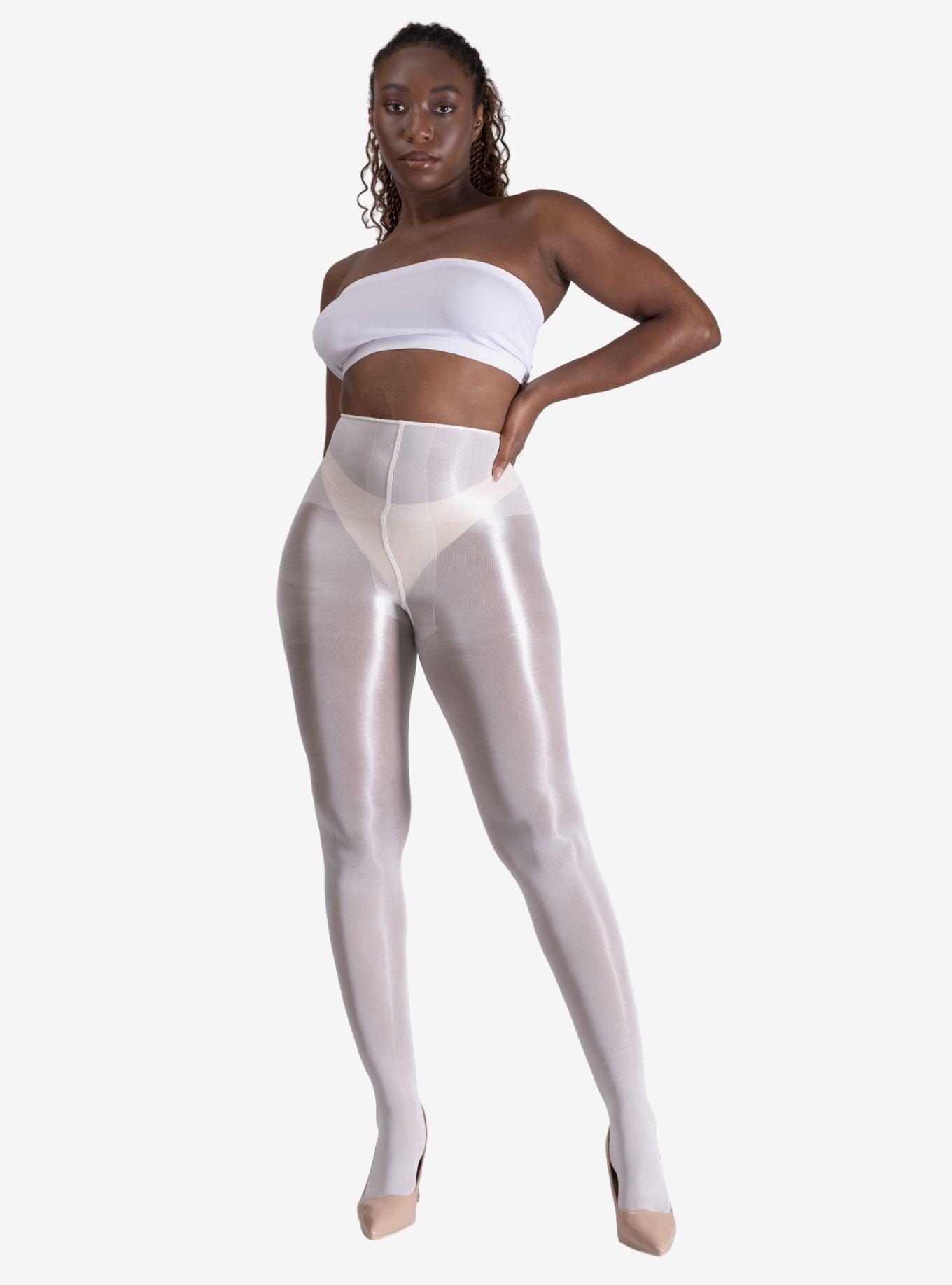 LECHERY White Lustrous Silky Shiny 20 Denier Tights, BRIGHT WHITE, alternate