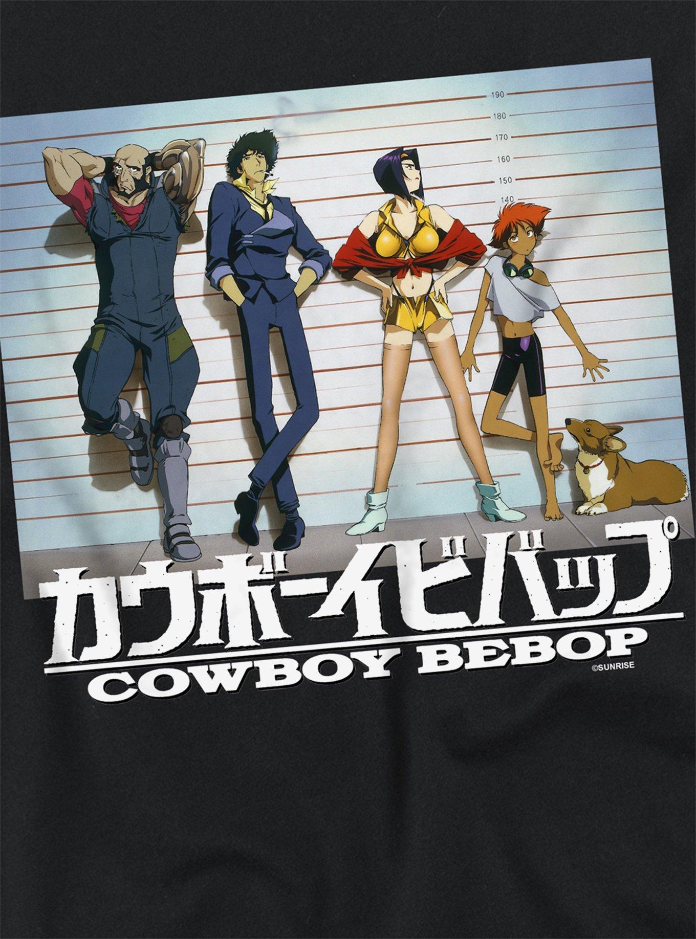 Cowboy Bebop Crew Line Up Girls Crop Top T-Shirt, BLACK, alternate