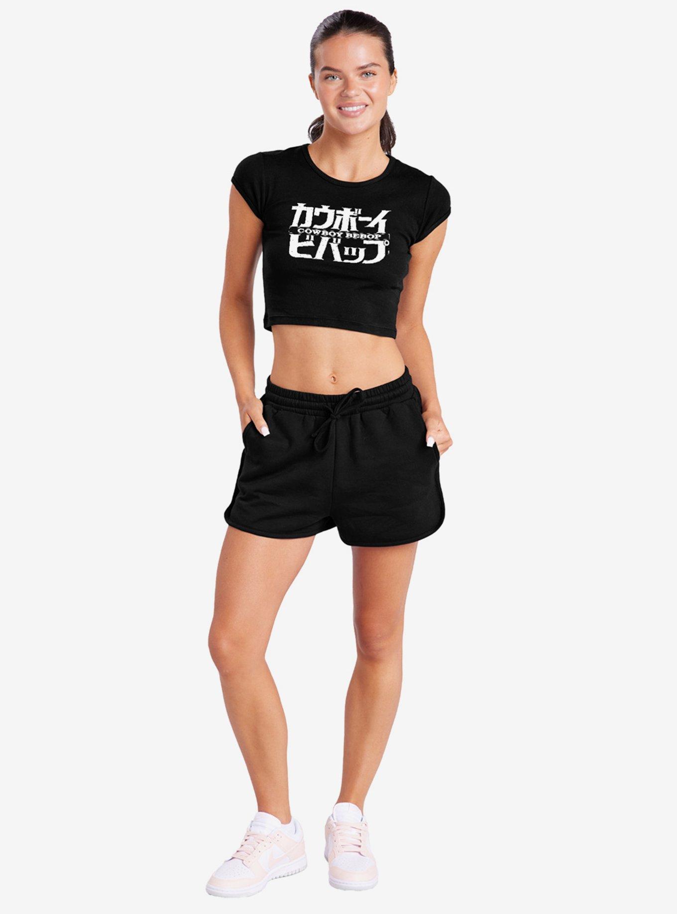 Cowboy Bebop Mono Logo Cap Sleeve Baby Rib Girls Crop Top, , hi-res