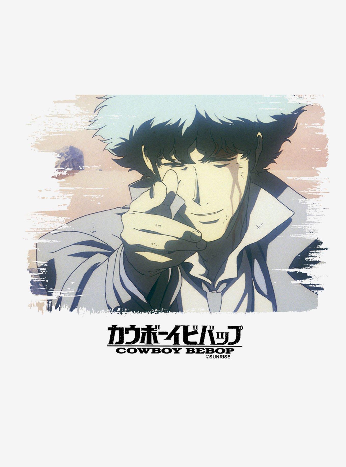 Cowboy Bebop Spike Spiegel's End Cap Sleeve Baby Rib Girls Crop Top, BRIGHT WHITE, alternate