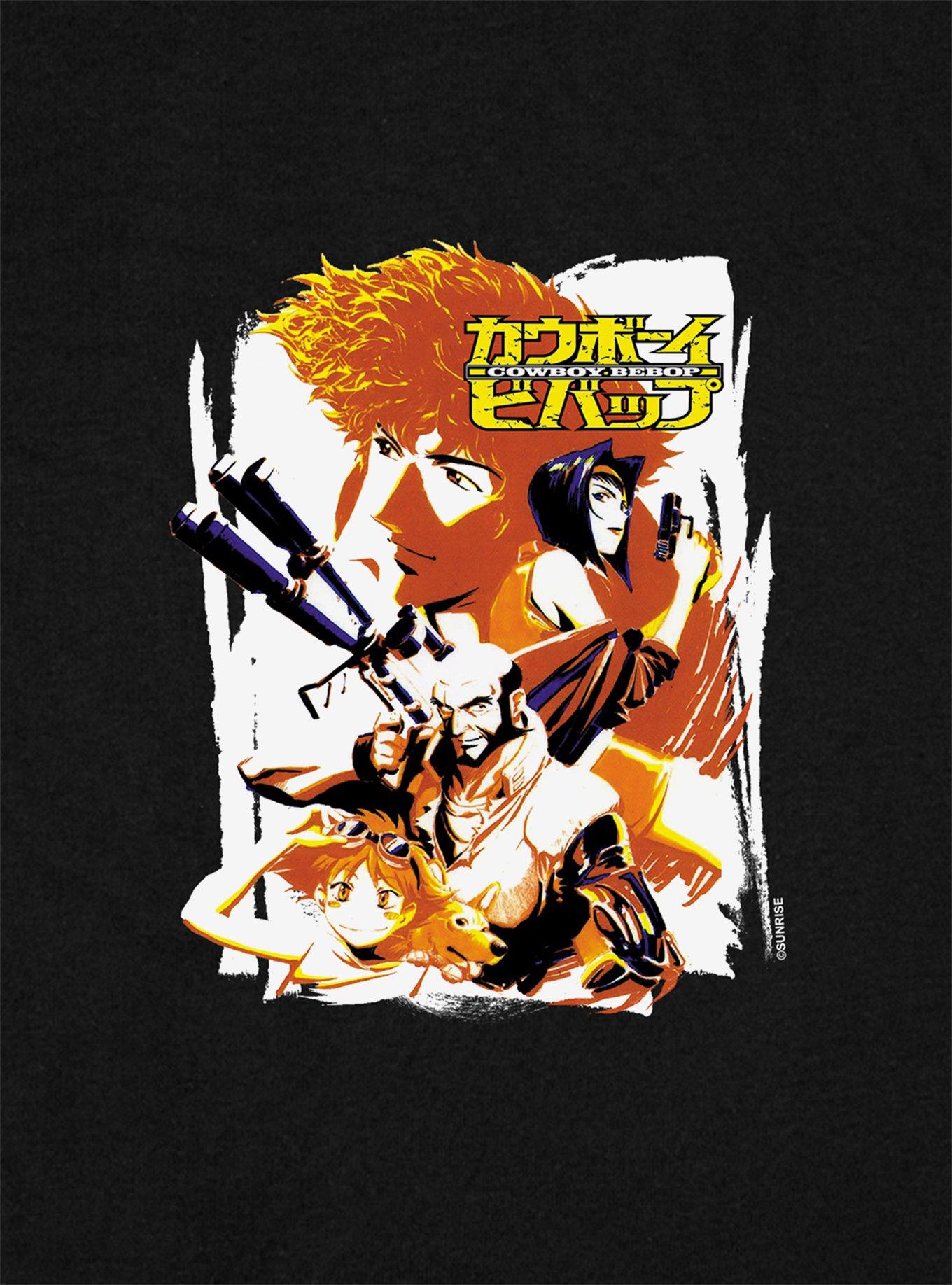 Cowboy Bebop Crew Bounty Hunting Cap Sleeve Baby Rib Girls Crop Top, BLACK, alternate