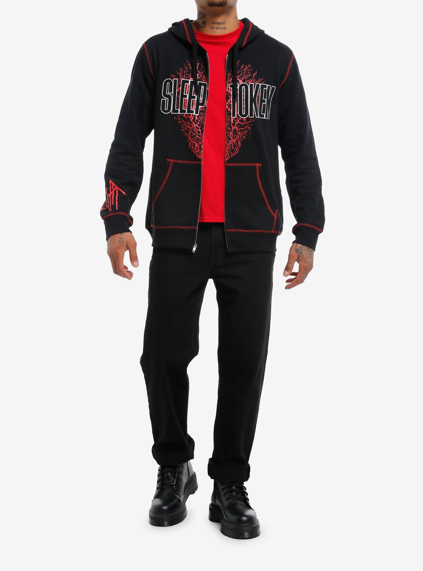 Sleep Token Contrast Stitch Hoodie, BLACK, alternate