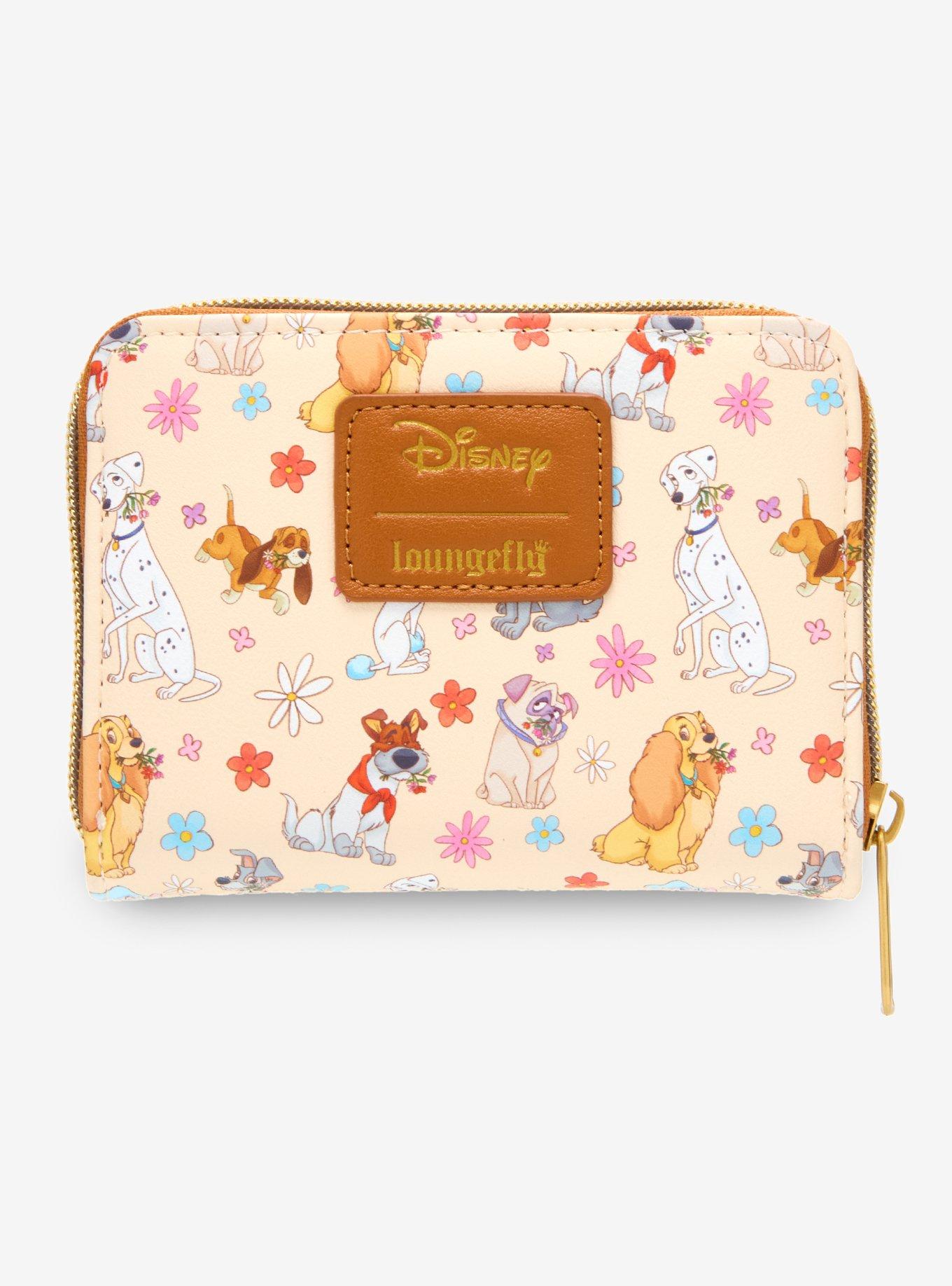 Loungefly Disney Dogs Floral Mini Zipper Wallet, , alternate