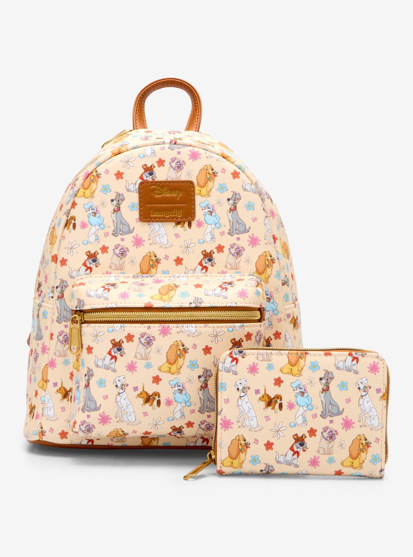 Loungefly Disney Dogs Floral Mini Zipper Wallet, , alternate