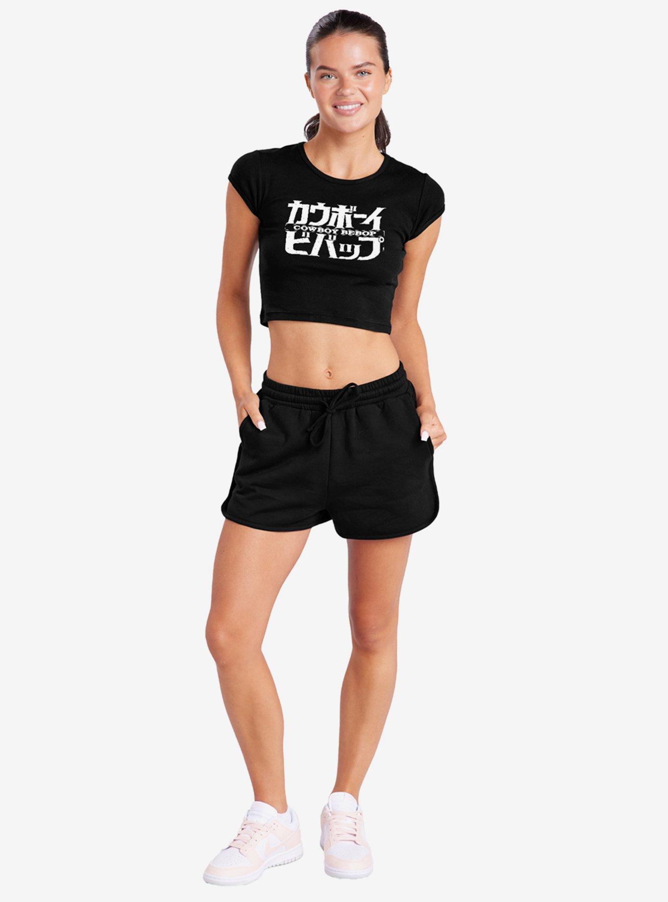 Cowboy Bebop Mono Logo Cap Sleeve Baby Rib Women's Crop Top
