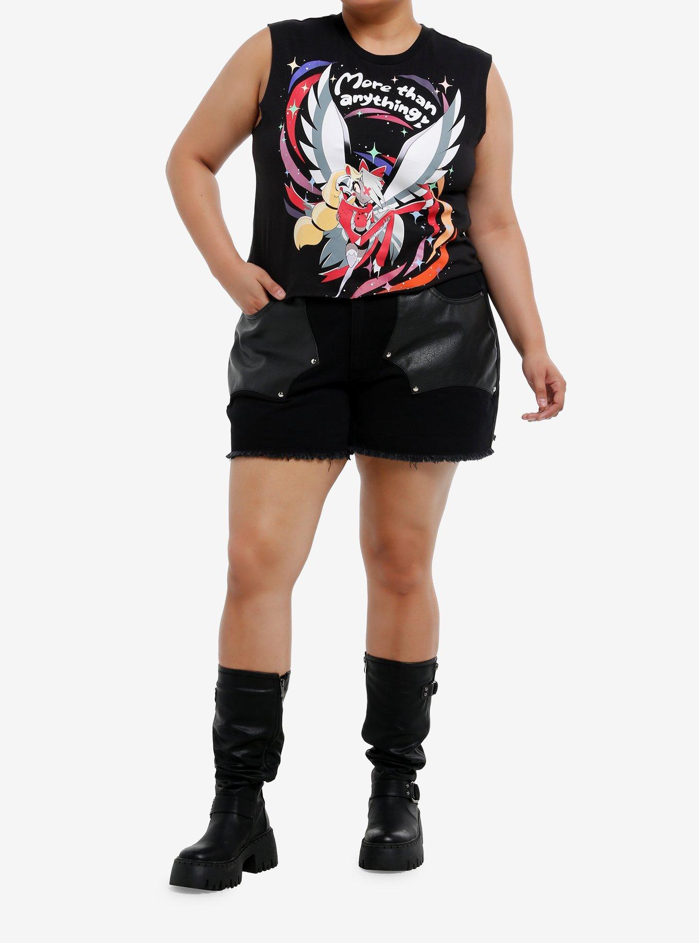 Hazbin Hotel Charlie & Vaggie More Than Anything Crop Muscle Tank Top Plus Size, , hi-res