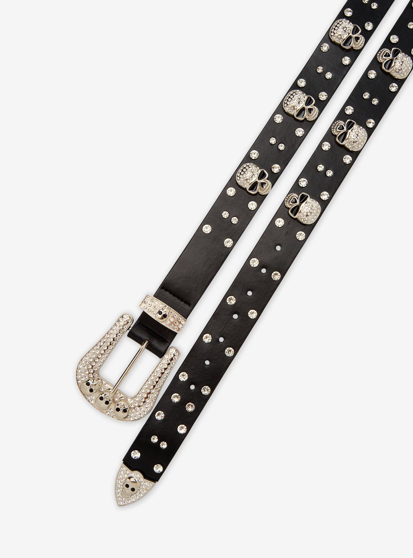 Black Skull Bling Belt, , hi-res
