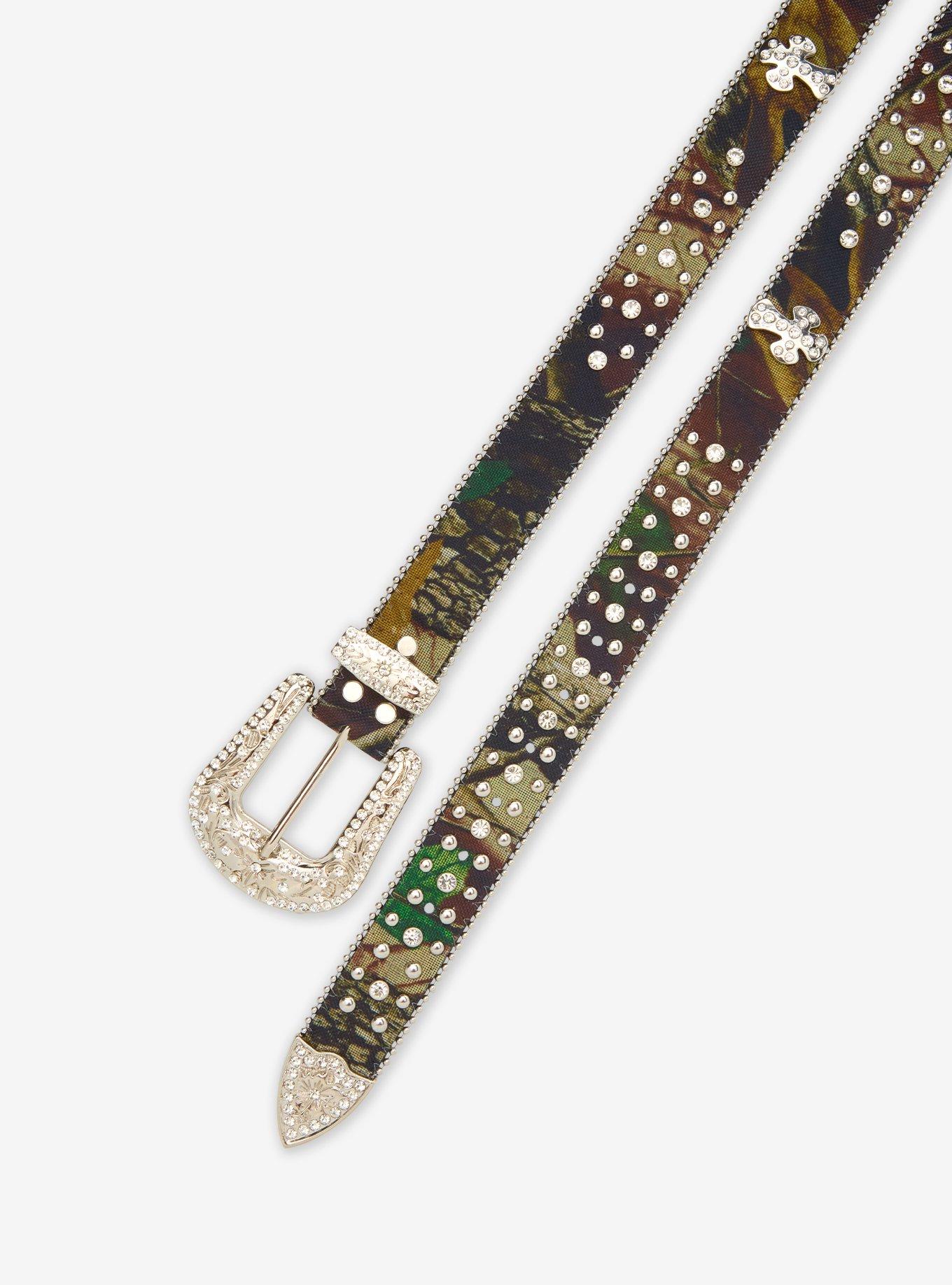 Tree Camouflage Bling Western Belt, , hi-res