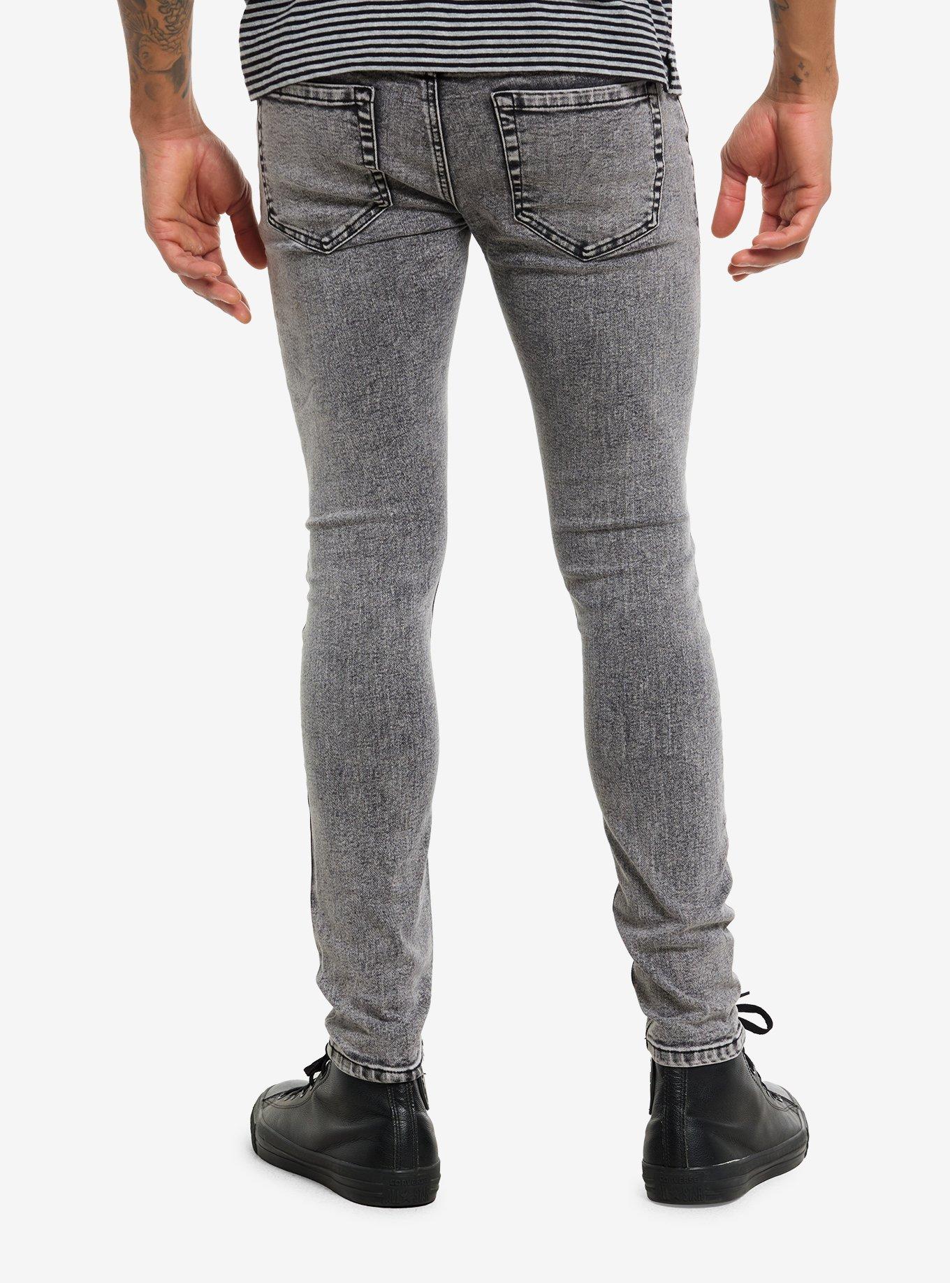Grey Acid Wash Stinger Jeans, , hi-res