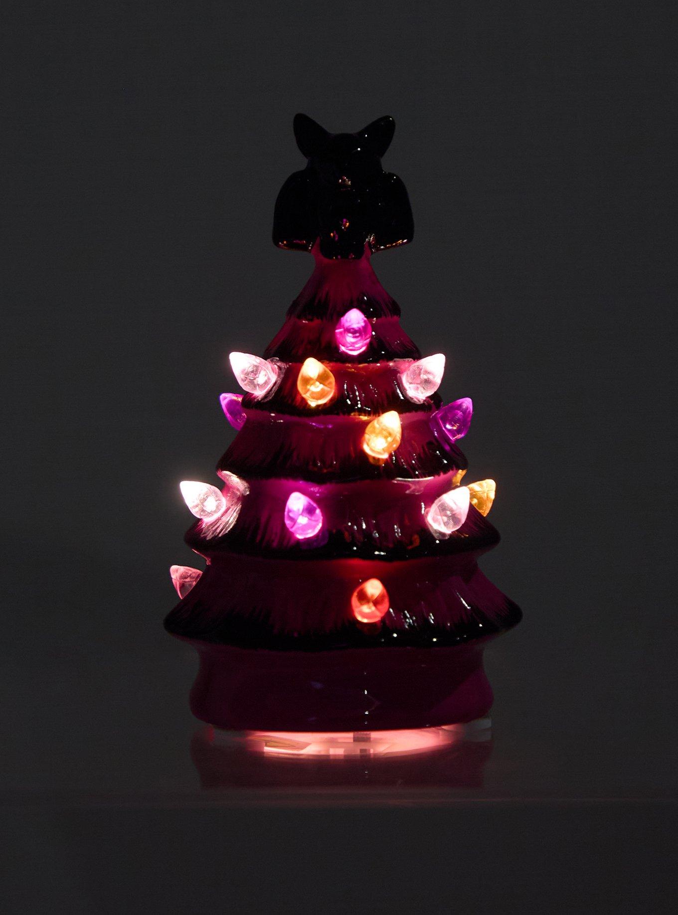 Bat Pink Light-Up Mini Ceramic Tree, , hi-res