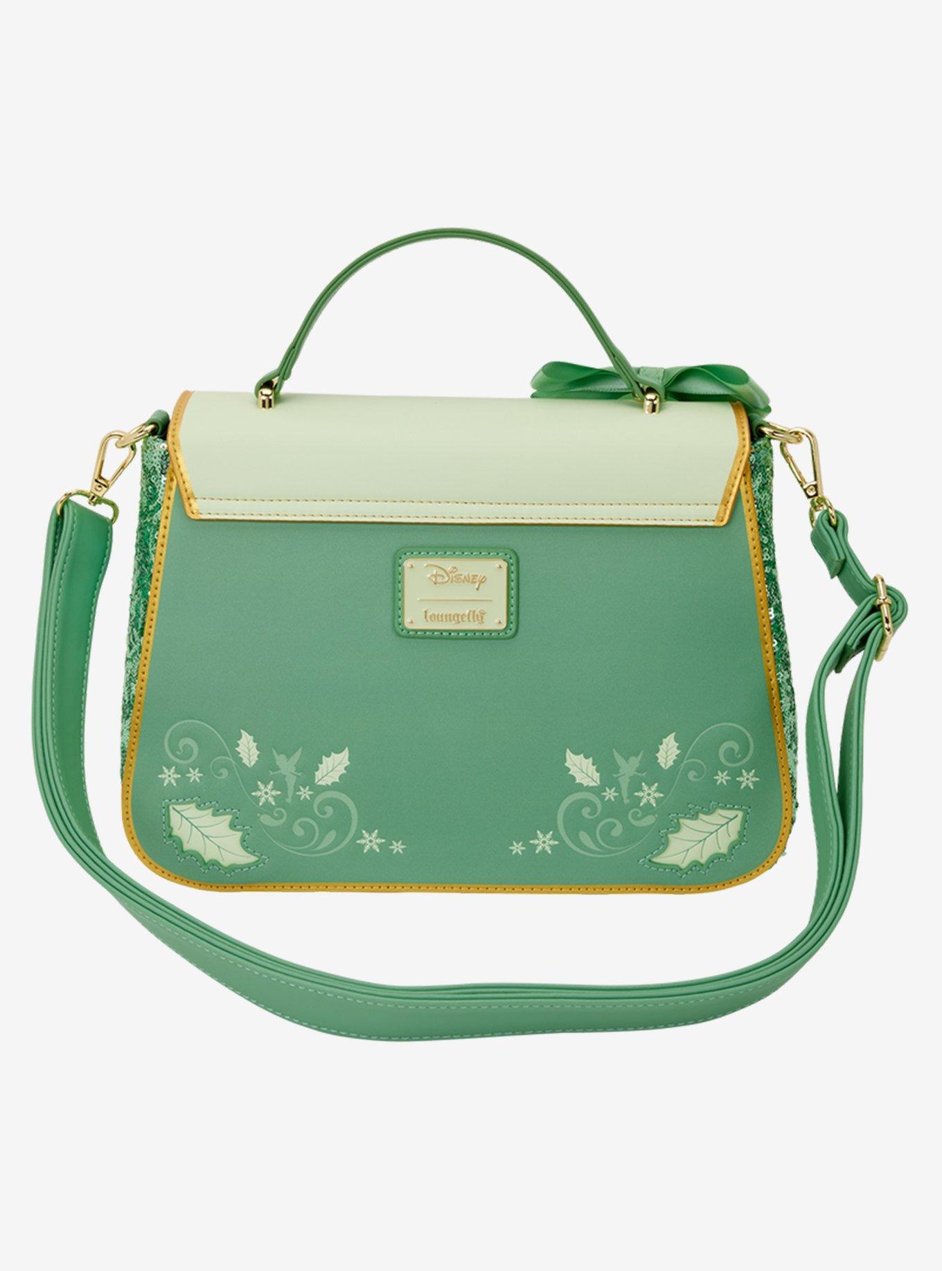 Loungefly Disney Peter Pan Tinker Bell Holiday Sequin Charm Crossbody Bag, , hi-res