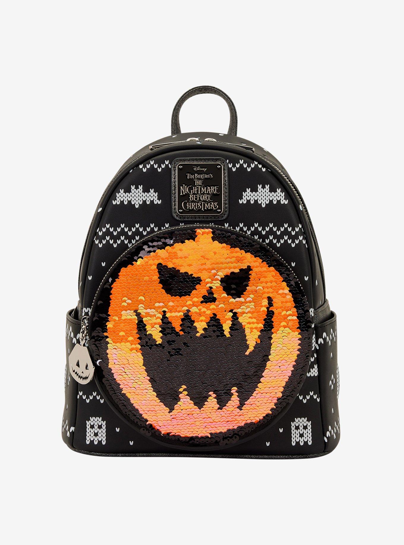 Loungefly Disney The Nightmare Before Christmas Jack Skellington Reversible Sequins Mini Backpack, , alternate