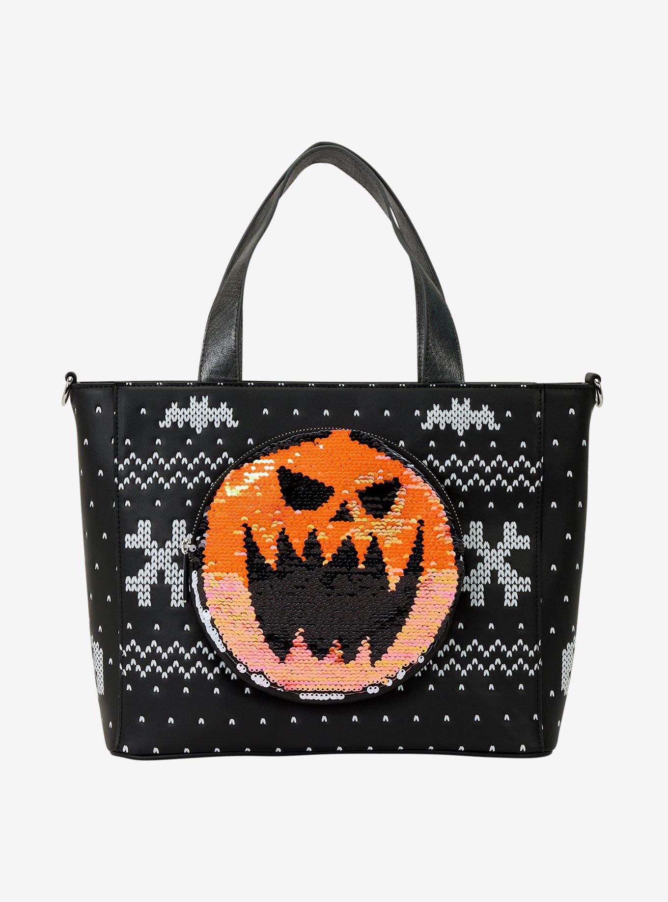 Loungefly Disney The Nightmare Before Christmas Jack Skellington Reversible Sequins Tote Bag with Coin Purse, , hi-res