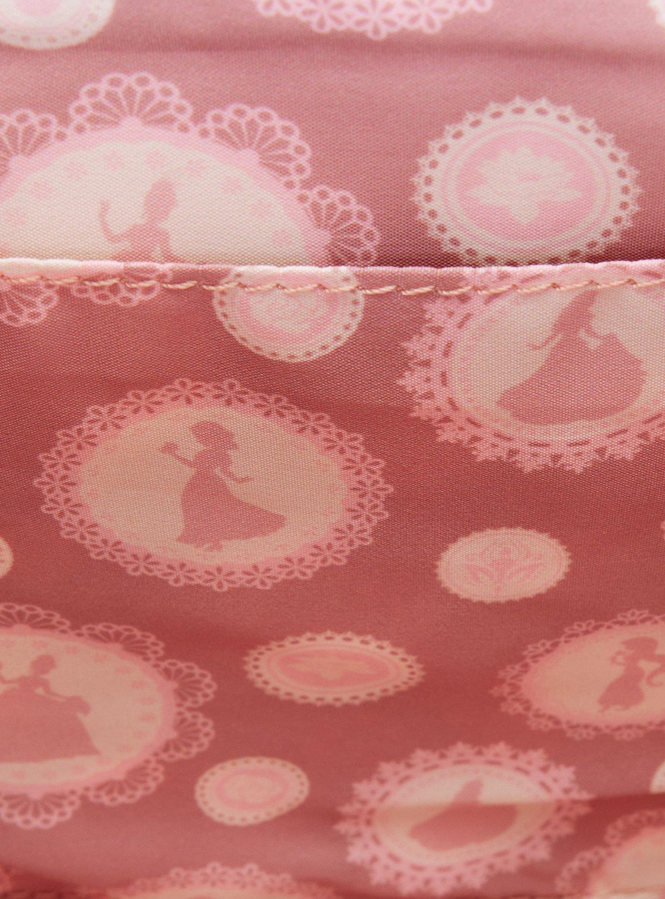 Loungefly Disney Princess Belle Silhouette Floral Lace Crossbody Bag, , alternate