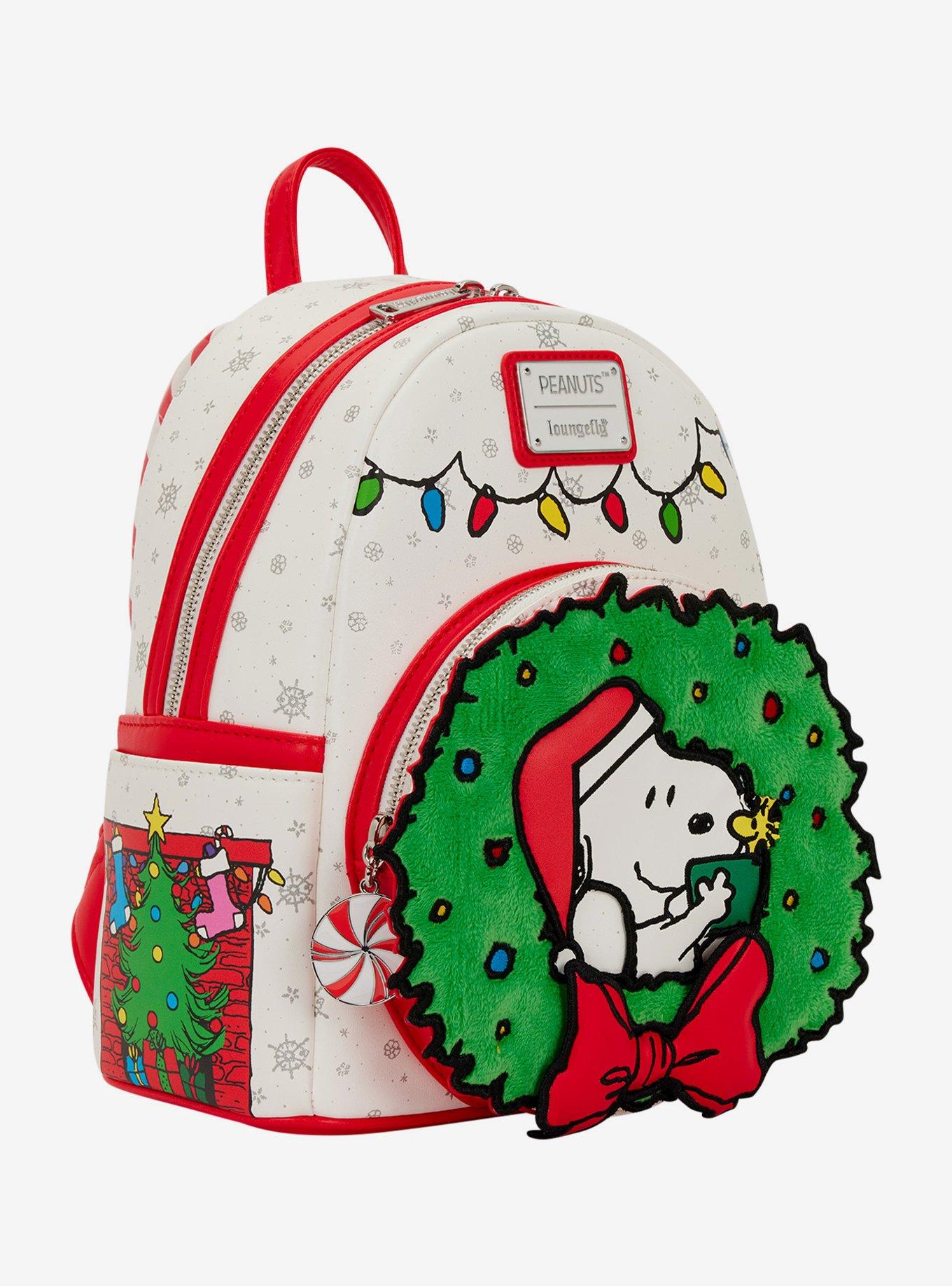 Loungefly Peanuts Snoopy & Woodstock Holiday Wreath Mini Backpack, , alternate