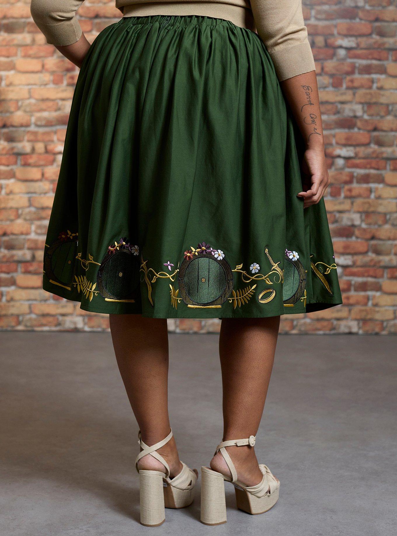Her Universe The Lord Of The Rings Hobbit Retro Skirt Plus Size Her Universe Exclusive, MULTI, alternate