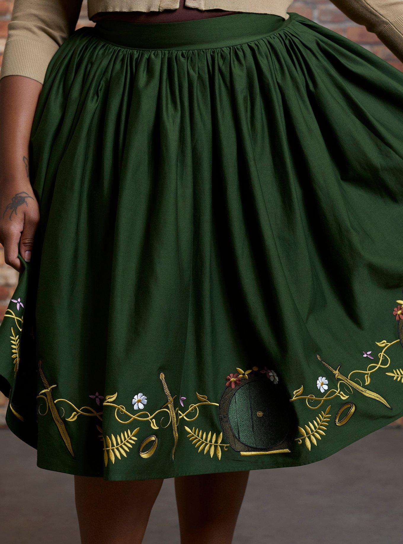 Her Universe The Lord Of The Rings Hobbit Retro Skirt Plus Size Her Universe Exclusive, MULTI, alternate