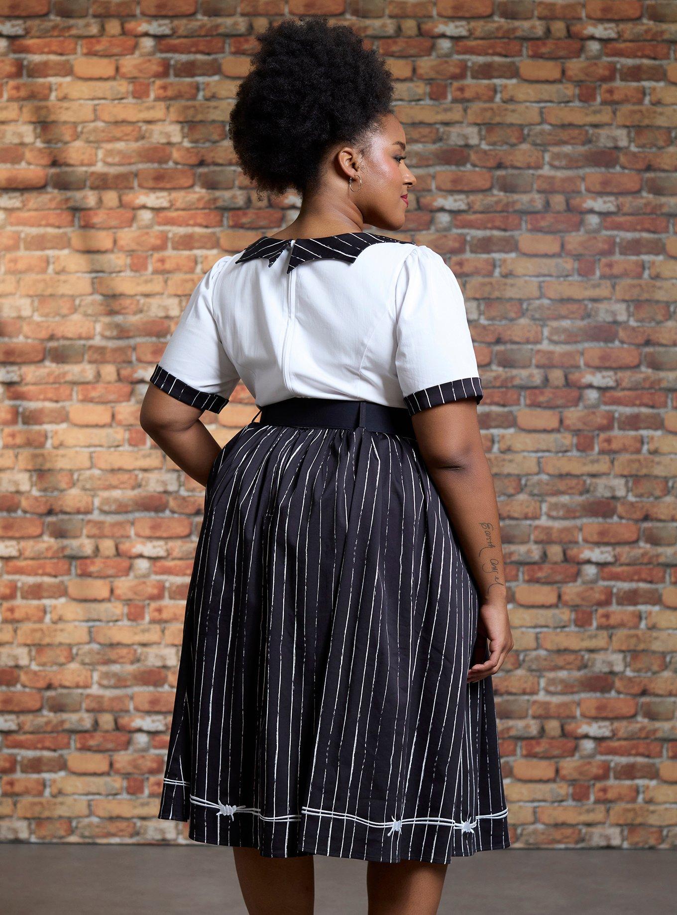 Her Universe The Nightmare Before Christmas Jack Skellington Retro Dress Plus Size Her Universe Exclusive, BLACK  WHITE, alternate