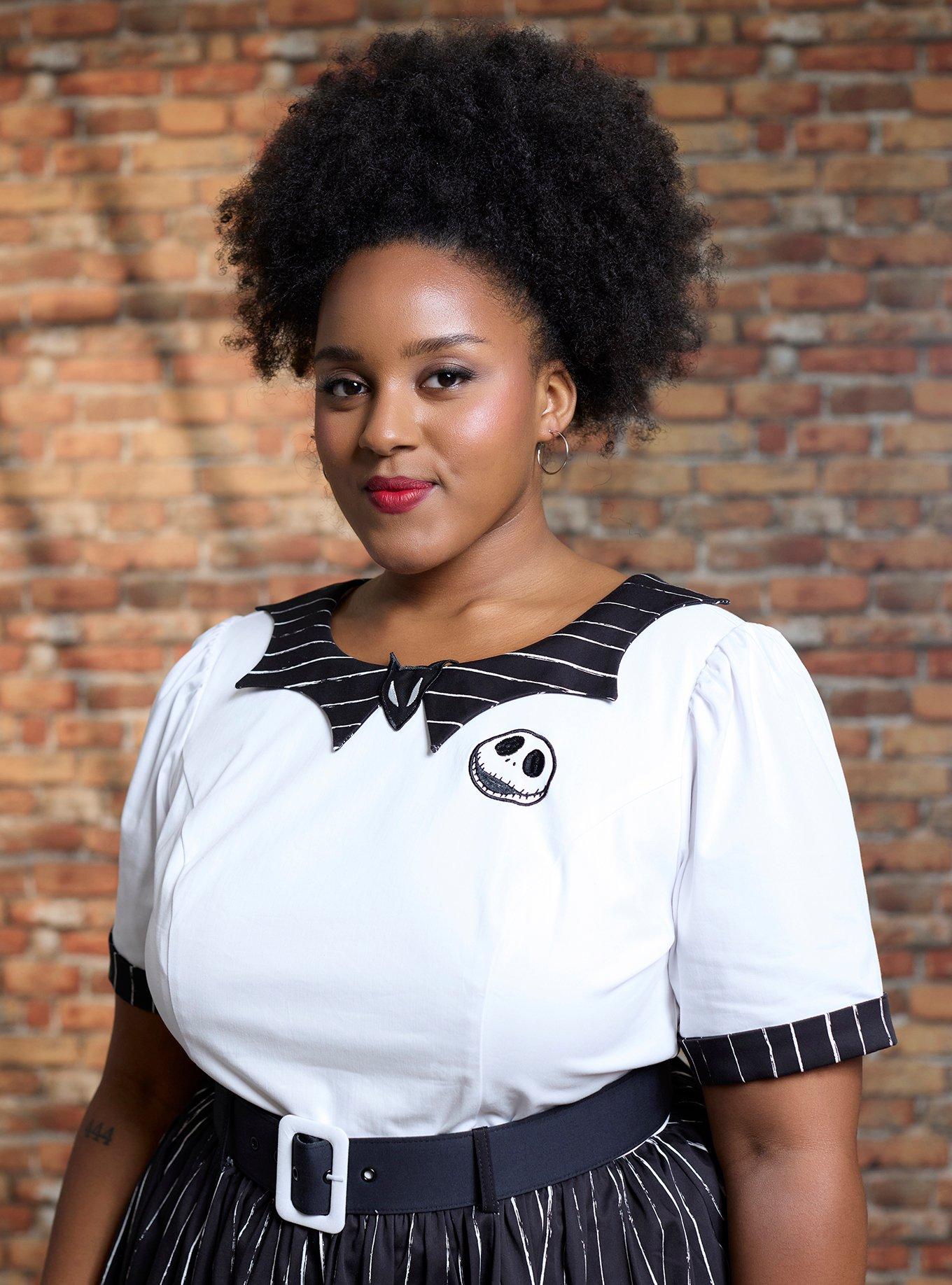 Her Universe The Nightmare Before Christmas Jack Skellington Retro Dress Plus Size Her Universe Exclusive, BLACK  WHITE, alternate