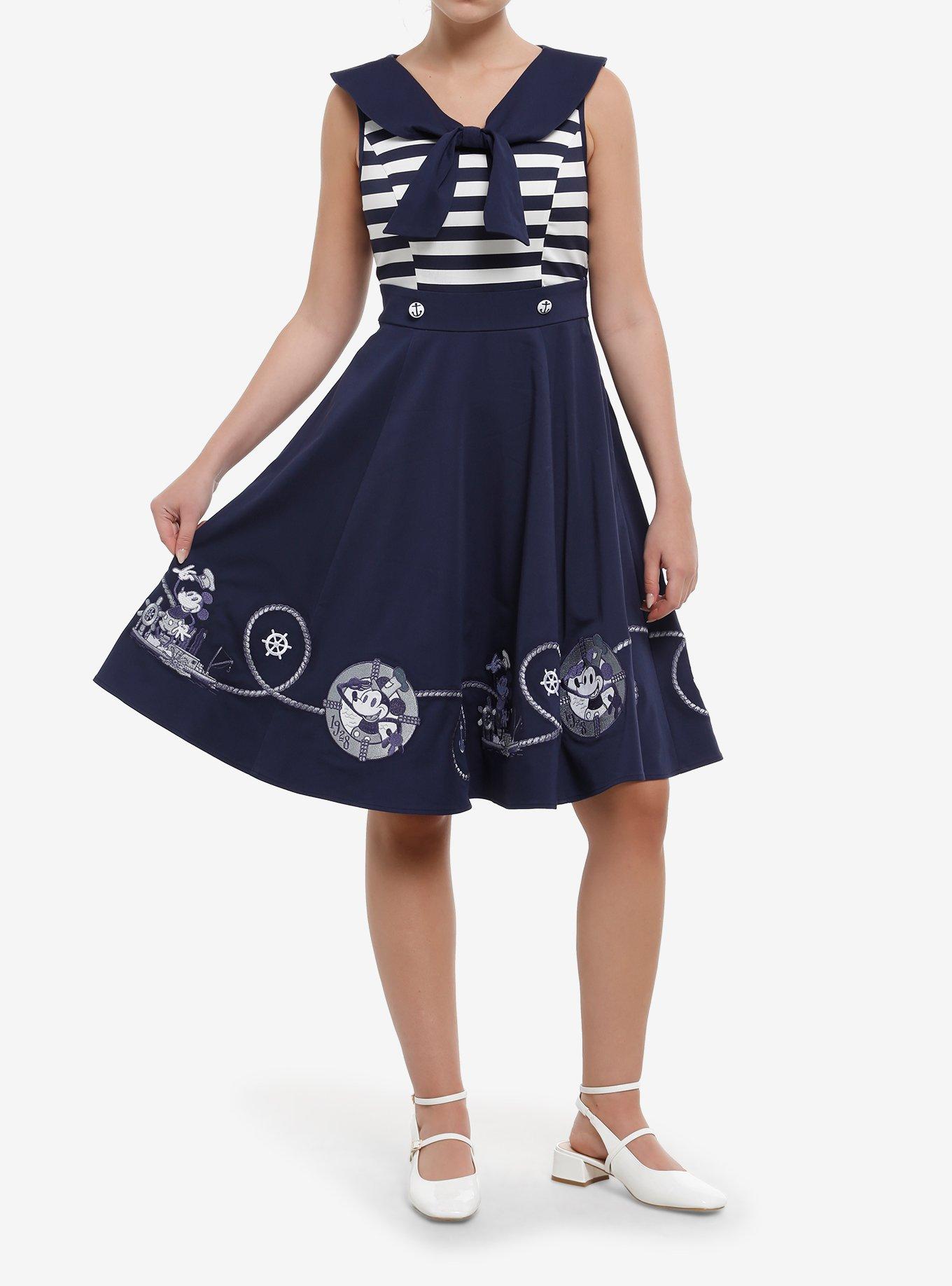 Her Universe Disney Steamboat Willie Sailor Retro Dress Her Universe Exclusive, , hi-res
