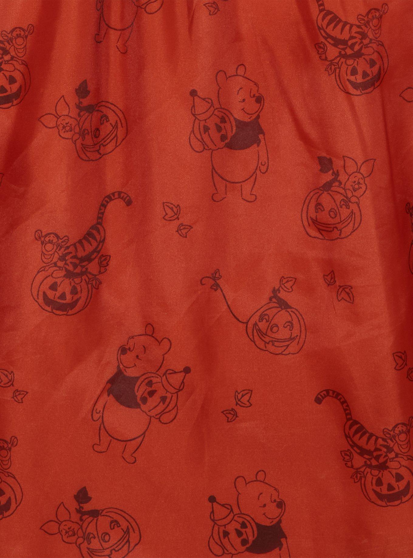 Disney Winnie the Pooh Halloween Allover Print Long Sleeve Plus Size Dress, BURNT ORANGE, alternate