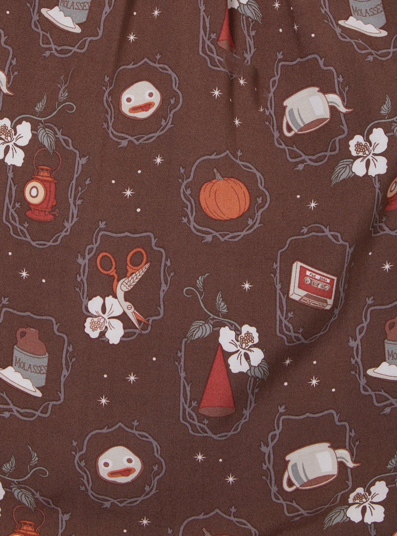 Over The Garden Wall Floral Icons Allover Print Smock Dress Plus Size, MULTI, alternate