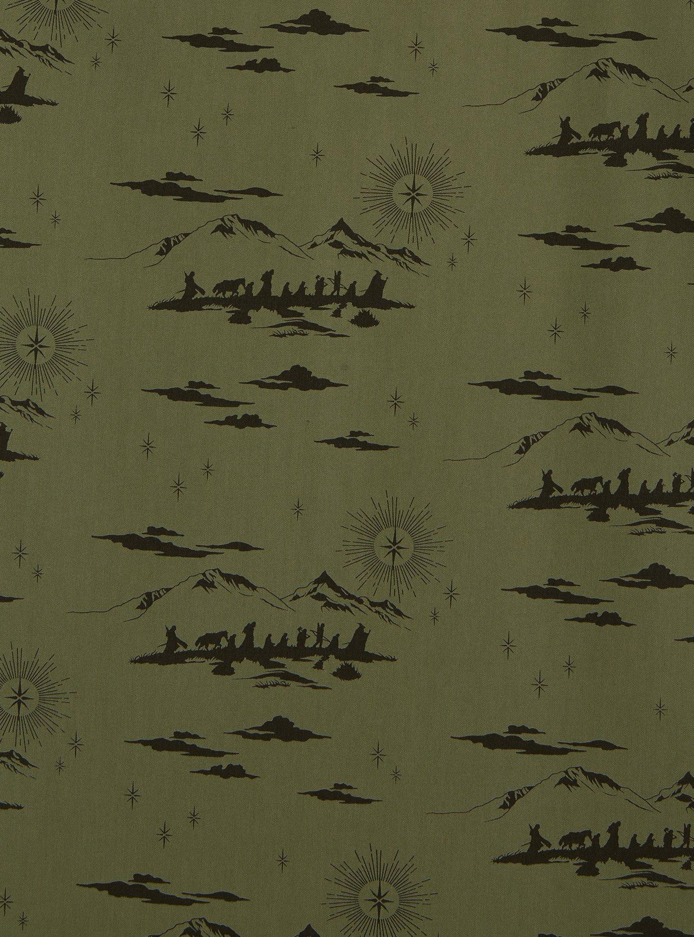 The Lord of the Rings Mountain Scenes Allover Print Woven Button-Up, MULTI, alternate