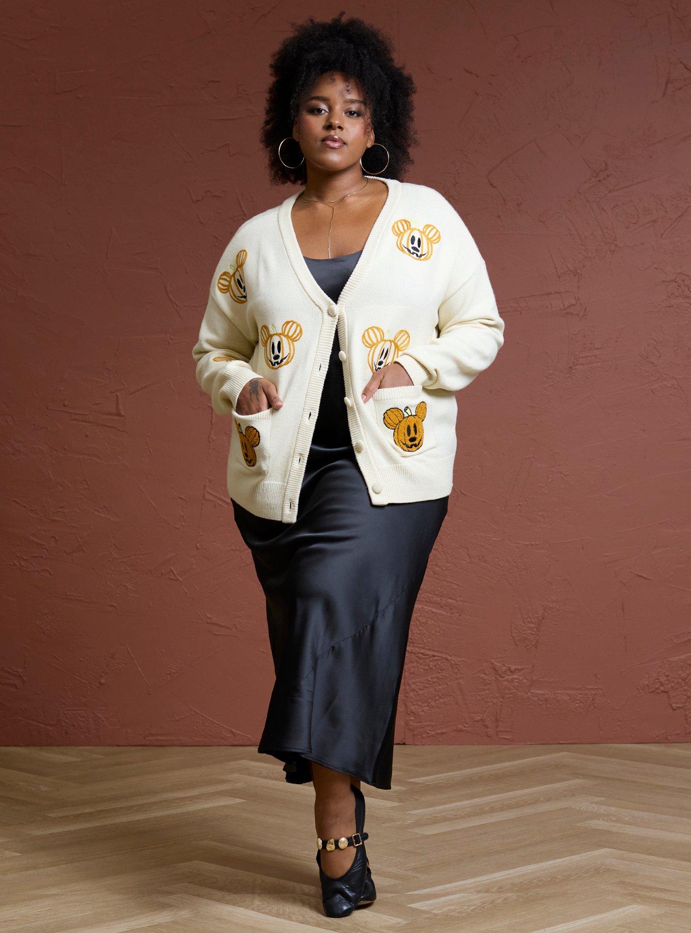 Her Universe Disney Halloween Mickey Mouse Pumpkin Cardigan Plus Size Her Universe Exclusive, , hi-res