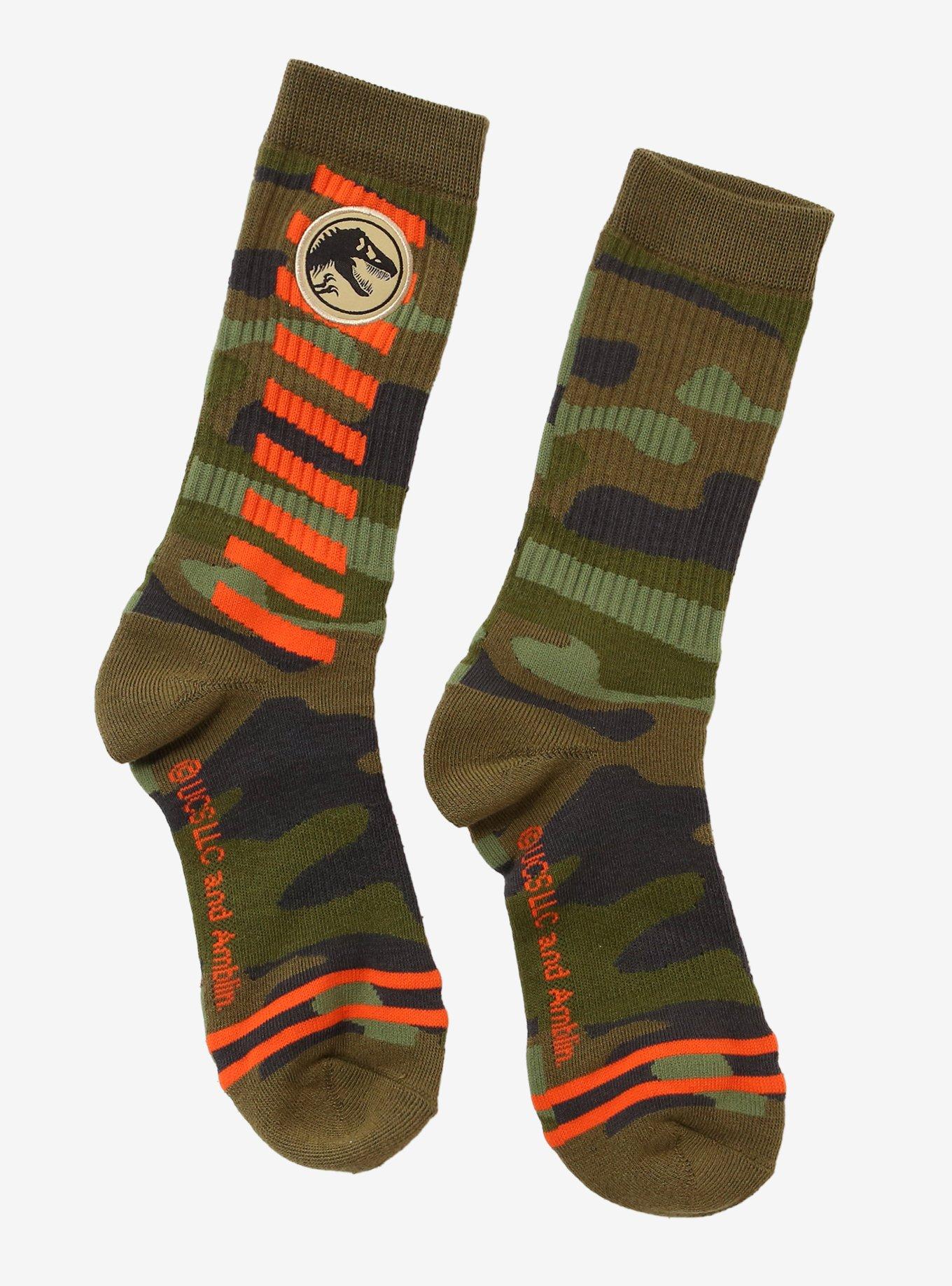 Jurassic Park Camo Stripe Crew Socks, , hi-res
