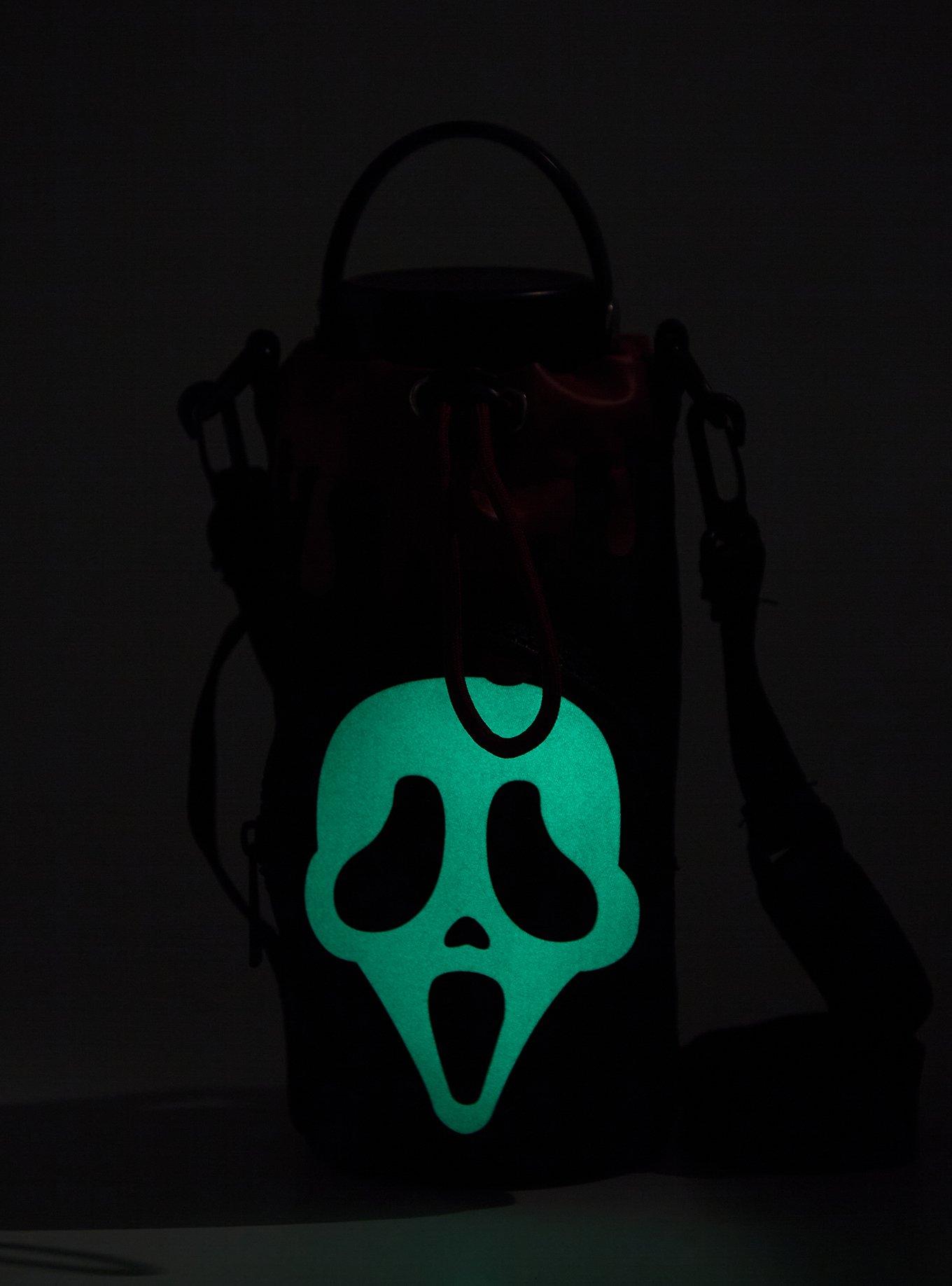Ghost Face Mask Glow-In-The-Dark Water Bottle Sling, , hi-res