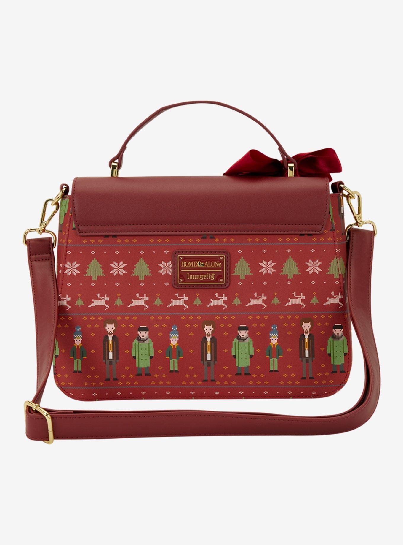 Loungefly Home Alone Holiday Pattern Crossbody Bag with Charms